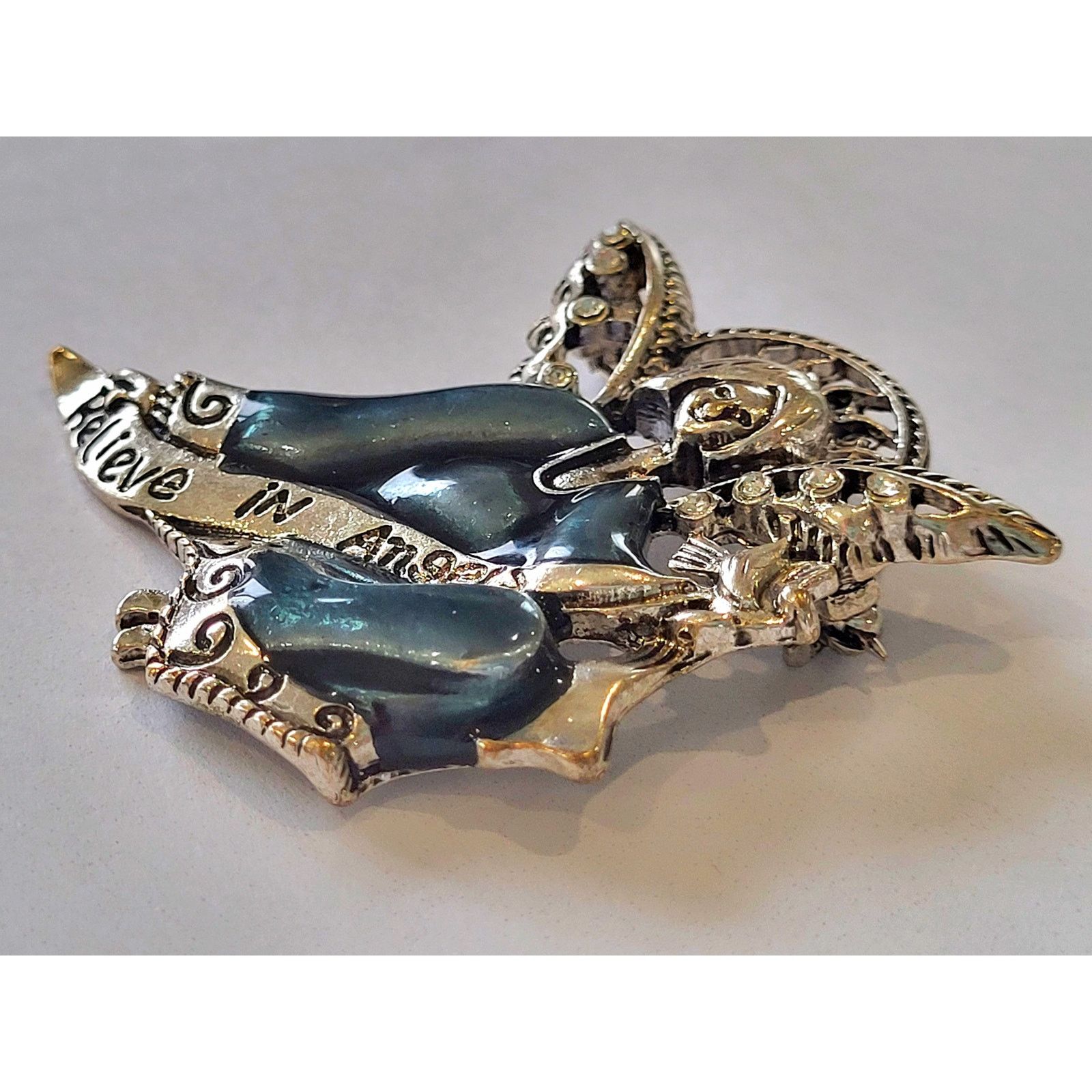 Other Christmas Guardian Angel Brooch Enamel Teal Color Size ONE SIZE - 4 Thumbnail