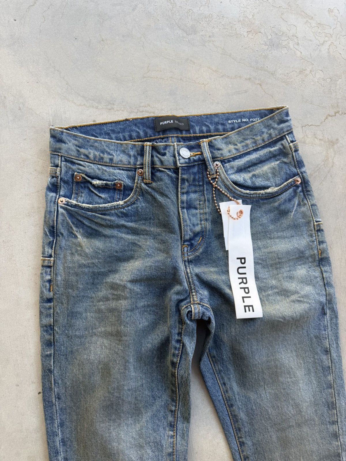 Purple Brand Purple Brand P001 Cracked Bronze Skinny Jeans Blue 29 Waist Size US 29 - 3 Thumbnail