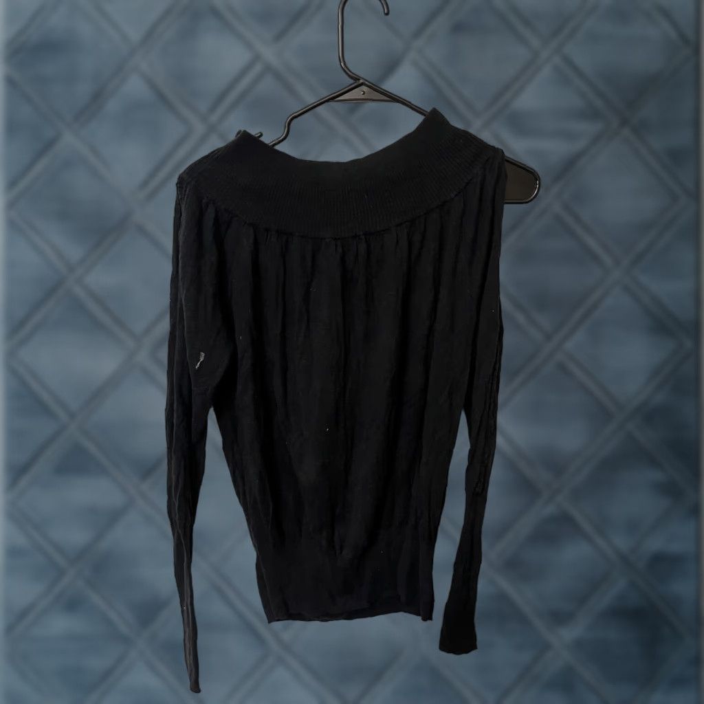 Free People Free People Cold Shoulder Knit Sweater XS Black Bohemian Tunic Womens Size XS / US 0-2 / IT 36-38 - 1 Thumbnail