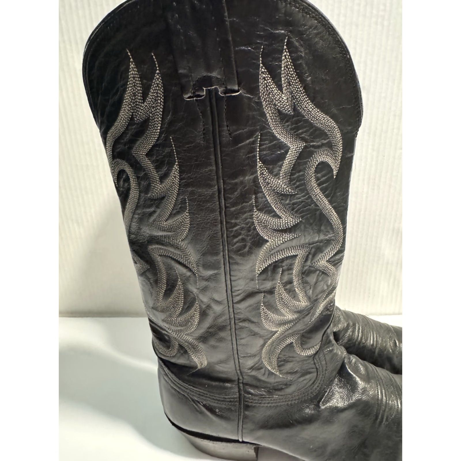 Vintage VINTAGE Nocona Boots Mens 9D EE Black Leather Western Cowboy Boots Made In USA Size US 9 / EU 42 - 5 Thumbnail