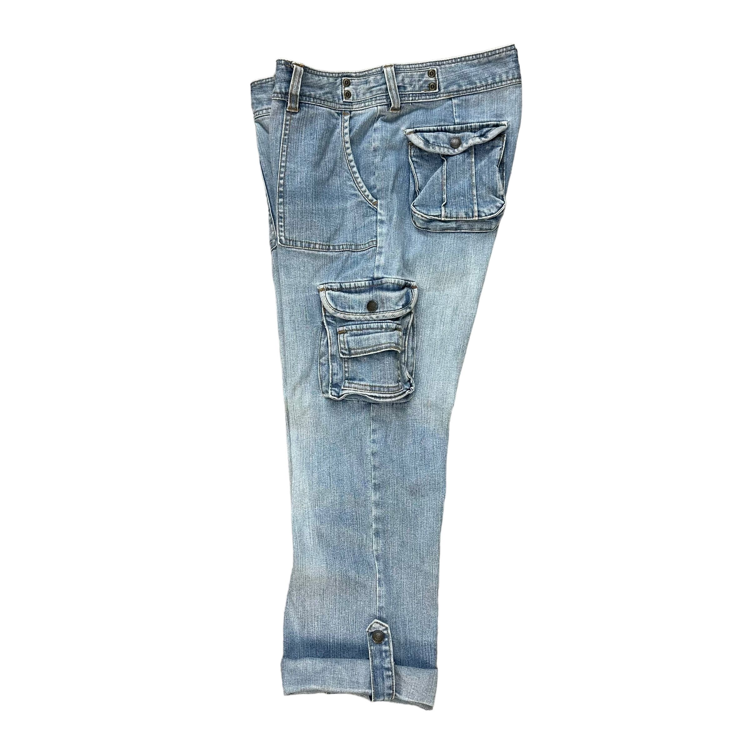 Japanese Brand JOHN JELLO 3 QUARTER WASHED CARGO DENIM PANT #8896-035 Size US 31 - 11 Thumbnail