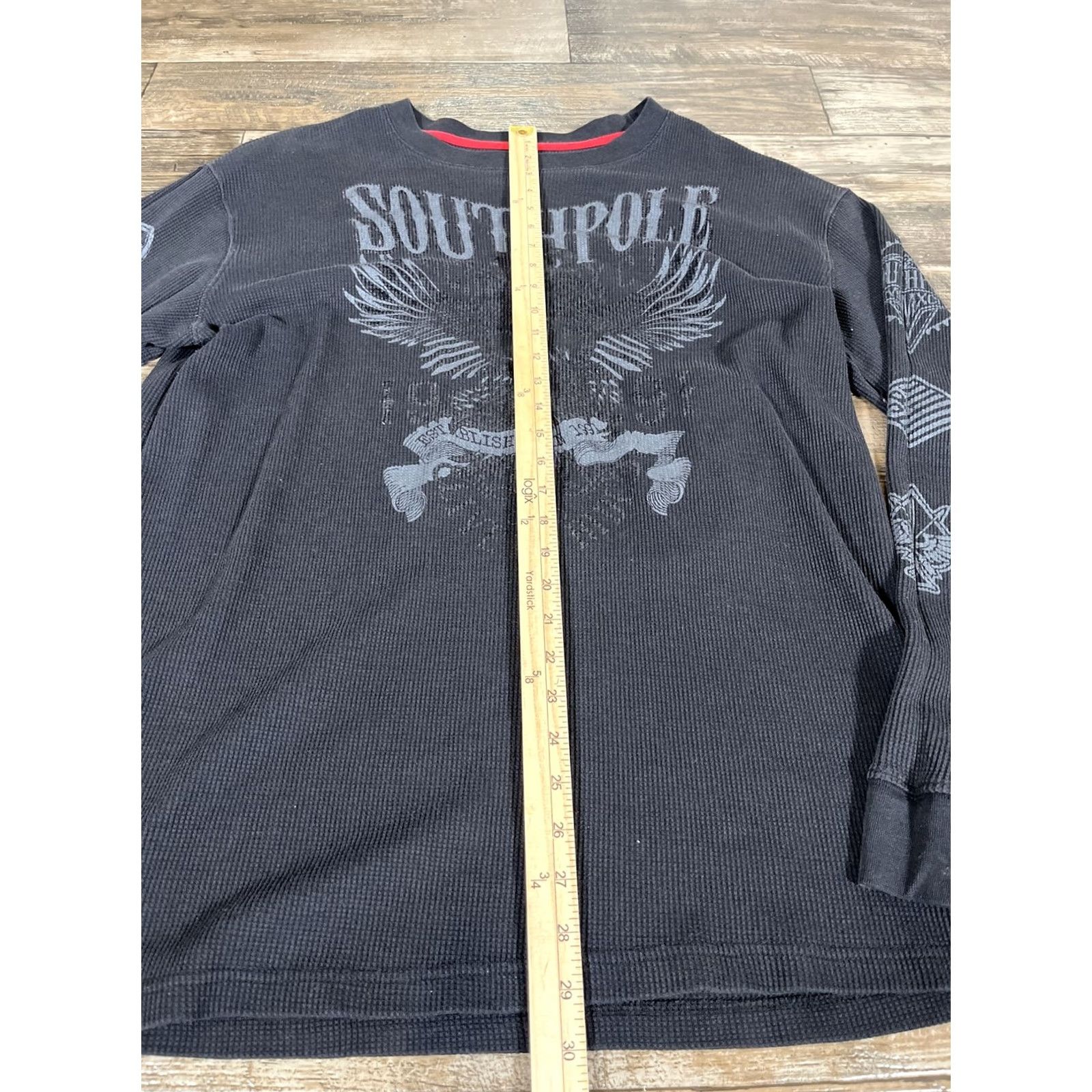 Southpole VINTAGE Southpole T-Shirt Long Sleeve 2XL Black Thermal Grunge Mens Shirt Size US XXL / EU 58 / 5 - 2 Thumbnail