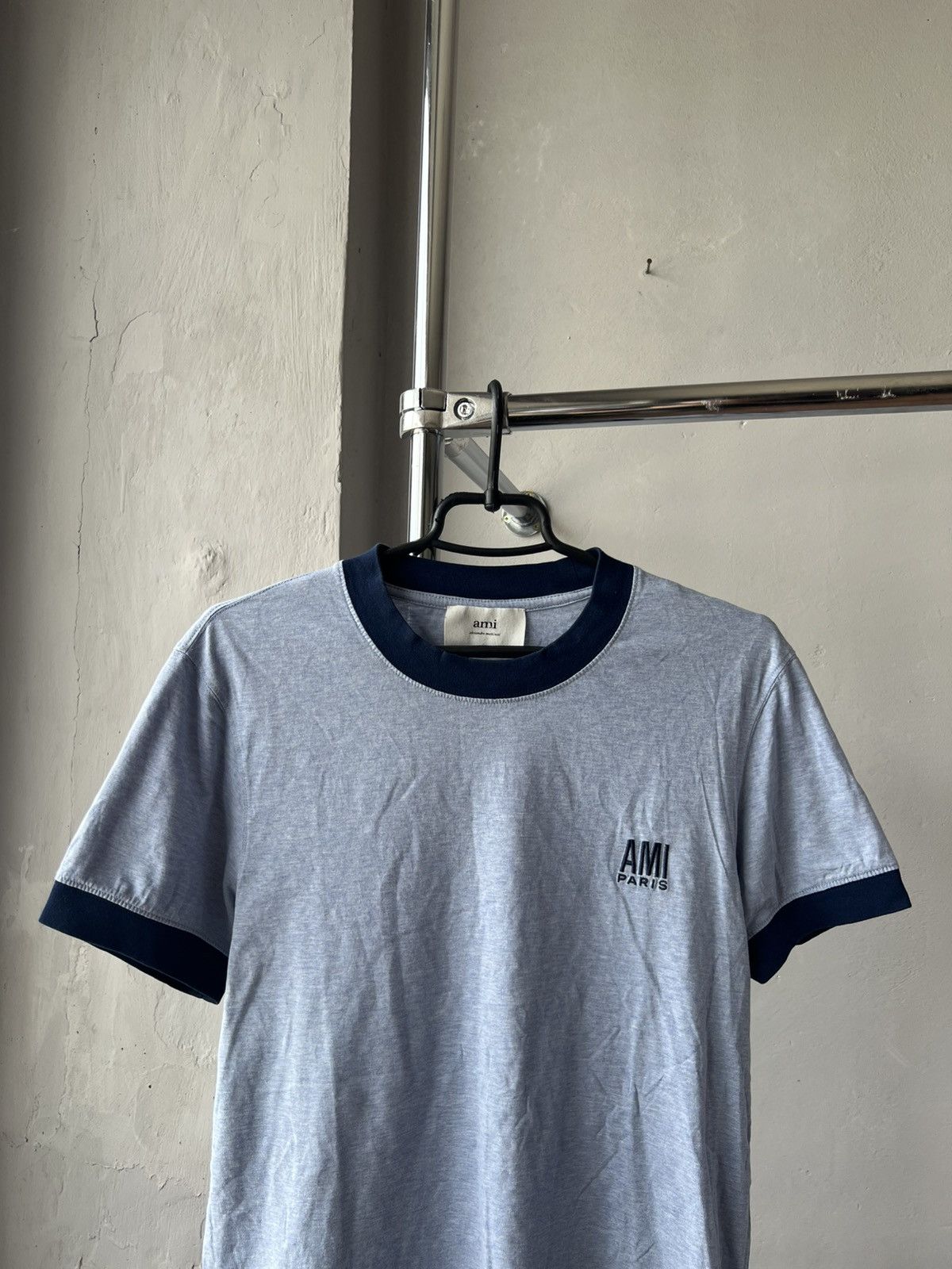 AMI AMI PARIS BY ALEXANDRE MATTIUSSI MENS SOLID BLUE T SHIRT Size US S / EU 44-46 / 1 - 3 Thumbnail