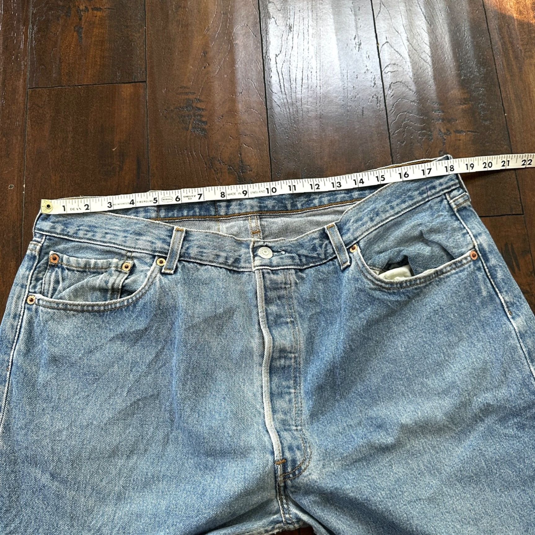 Levi's VINTAGE Levi's 501 90s Straight Leg Jeans 40x36 Light Wash Denim Men Size US 40 / EU 56 - 7 Thumbnail