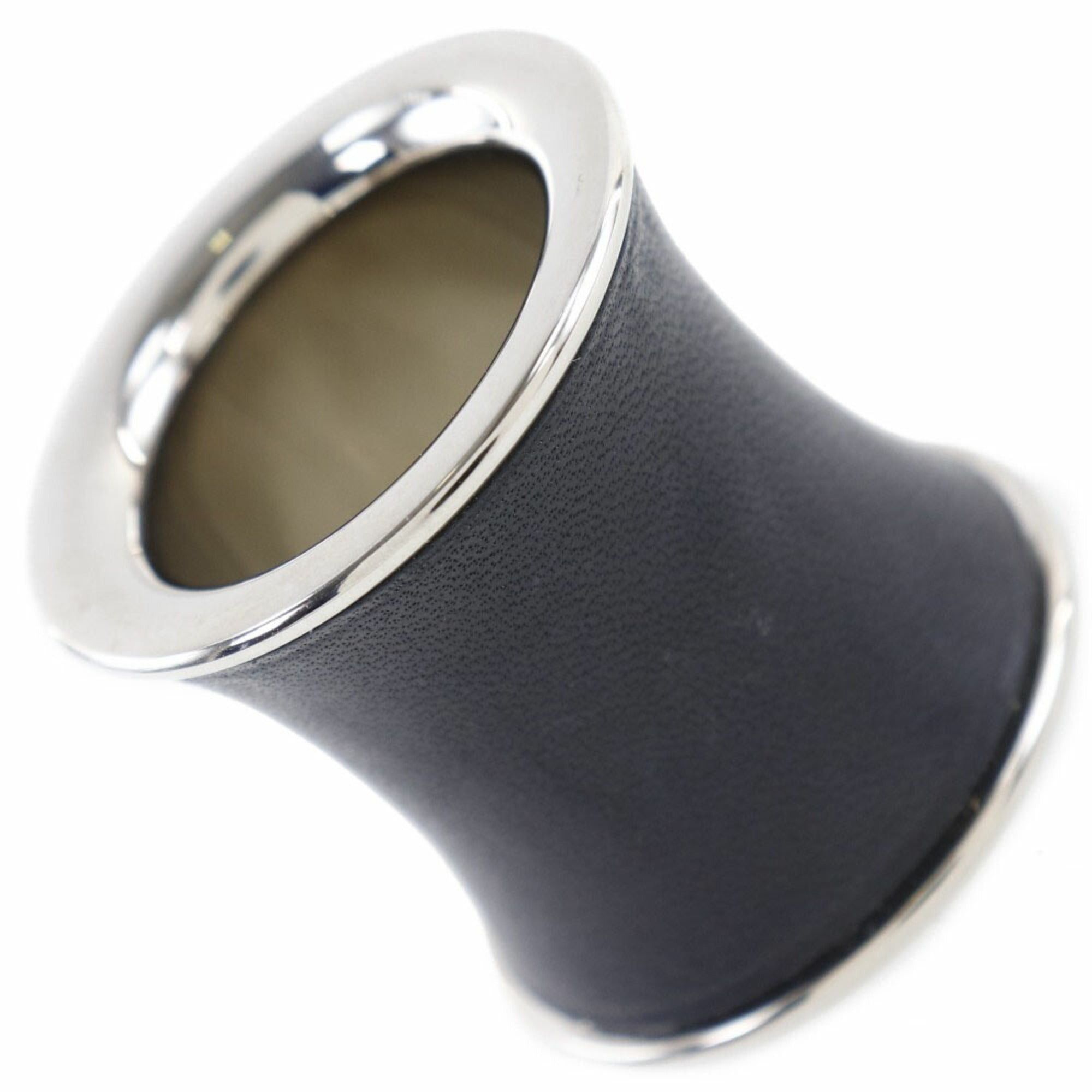 image of Hermes Metal Black Ladies Scarf Ring, Women's
