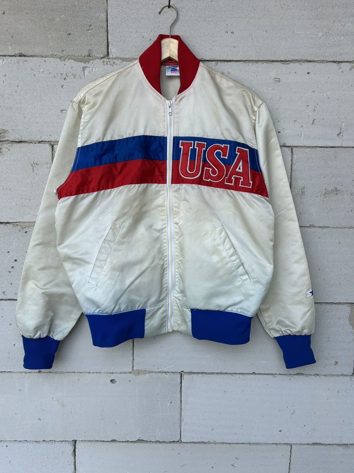 Starter 80’s STARTER Olympic USA Team Nylon Stadium Varsity Jacket Size US L / EU 52-54 / 3 - 2 Thumbnail