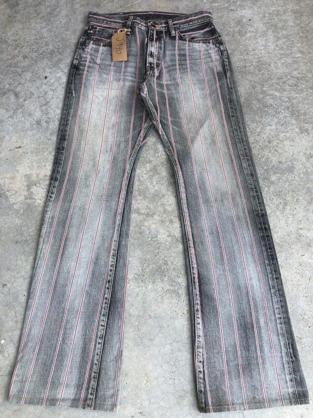 If Six Was Nine Japanese Edwin Flared Jeans Distressed Selvedge Hickory Size US 31 - 1 Thumbnail