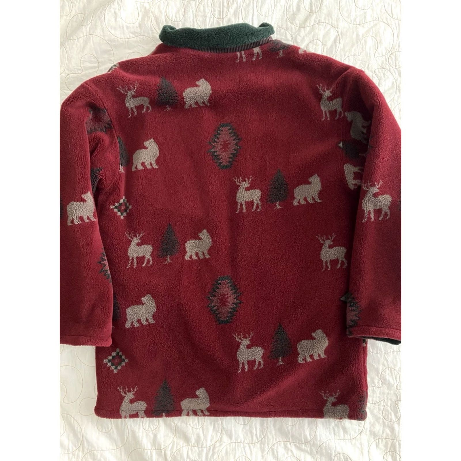 Vintage VINTAGE Denali Jacket Southwestern Bears Deer Oversized Button M Hoodie Pockets Reversible Zip Fade Red/Black/Tan Women Size M Size M / US 6-8 / IT 42-44 - 2 Thumbnail