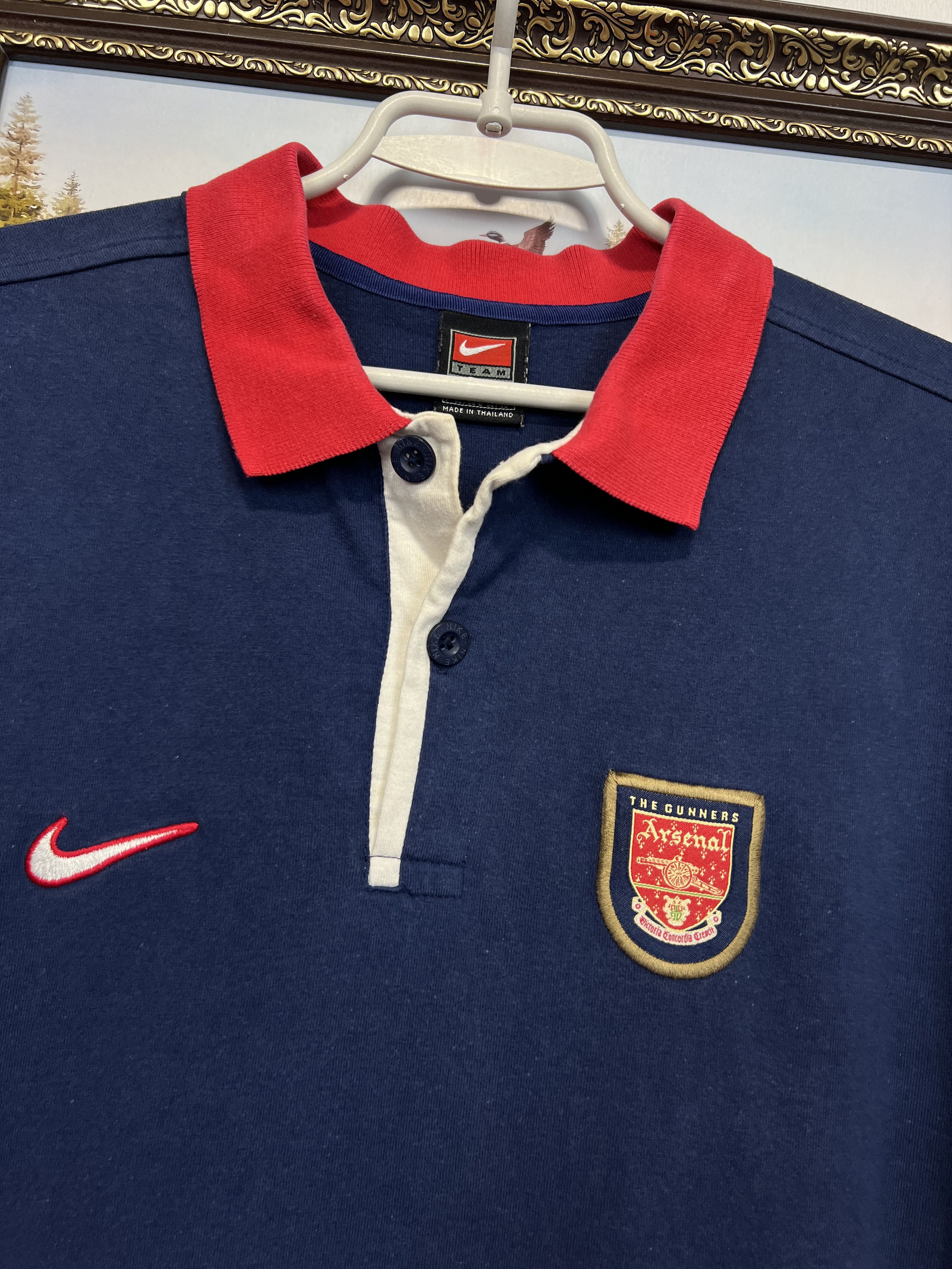 Nike Nike Arsenal Football Train Shirt Polo Soccer Gunners Jersey Size US L / EU 52-54 / 3 - 3 Thumbnail
