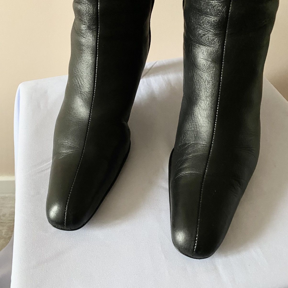 Prada Vintage Prada Milano Knee Buckle Boots Black Belts Archive Size US 7.5 / IT 37.5 - 3 Thumbnail