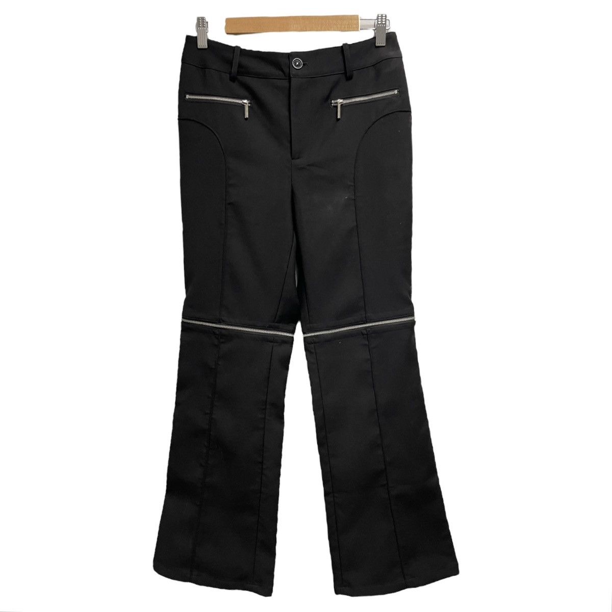 image of Designer Black Zipper Pants, Men's (Size 30)