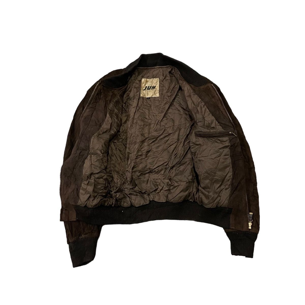 Leather Vintage Jun Men Suede Pigskin Leather Bomber Jacket Size US M / EU 48-50 / 2 - 16 Thumbnail