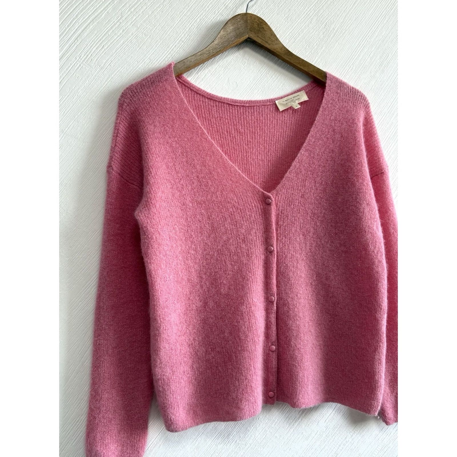 Vintage SEZANE PARIS LA MAILLE WOOMEN’S CARDIGAN SWEATERS PINK WOOL LUXURY RARE Size S Size S / US 4 / IT 40 - 3 Thumbnail