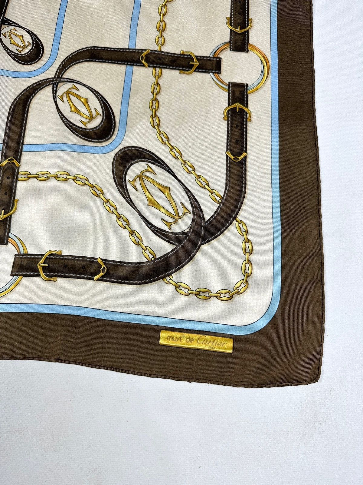 Cartier Vintage Must De Cartier Silk Scarf Size ONE SIZE - 8 Thumbnail