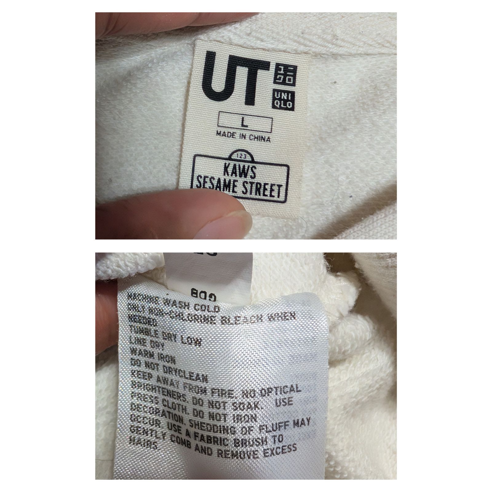 Uniqlo Kaws X Uniqlo Sesame Street Pullover Hoodie Sweatshirt USED Size US L / EU 52-54 / 3 - 7 Thumbnail