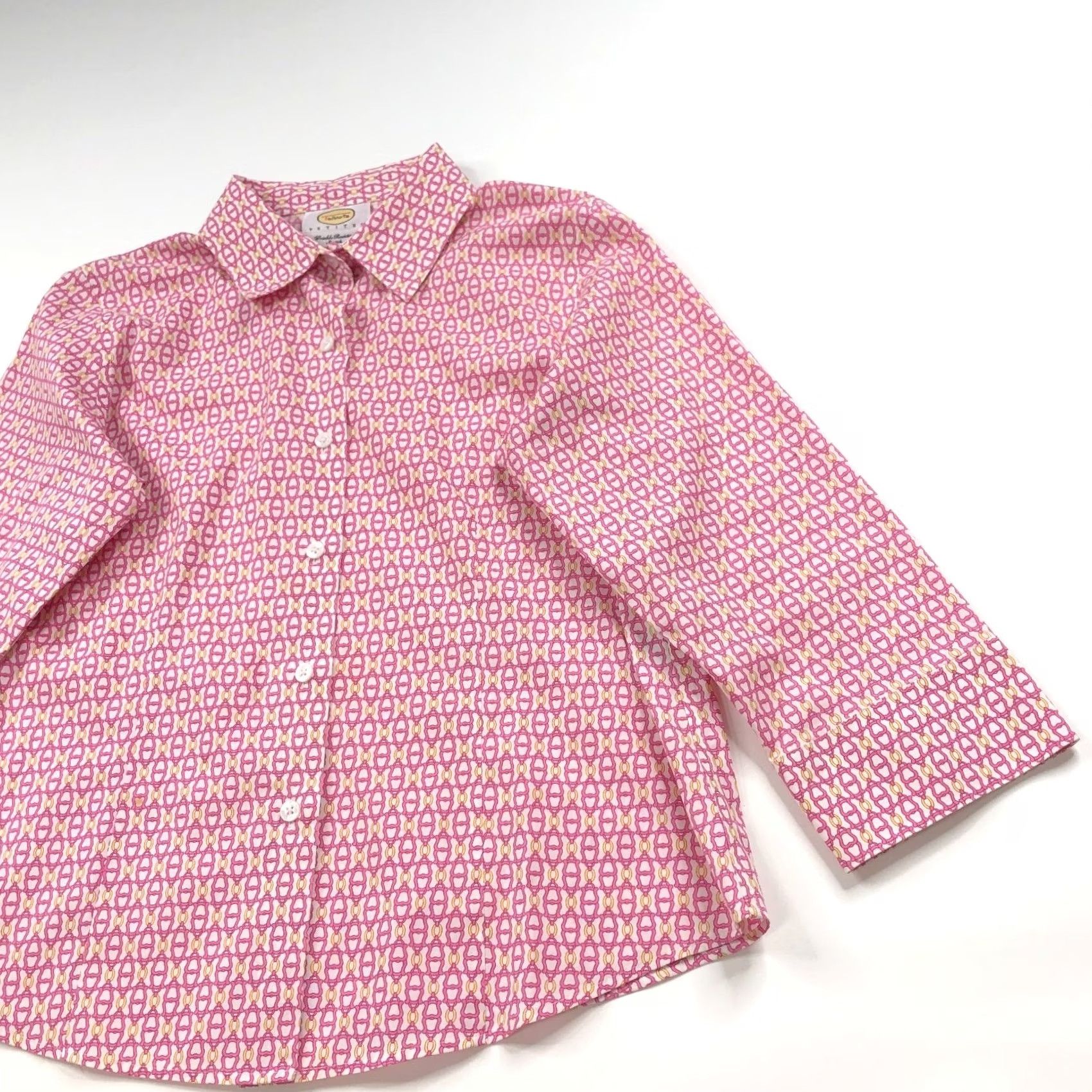 Talbots Talbots Petite 10 Shirt Pink Long Sleeve Button-Up VTG Chain Link Casual Womens 10P MINT Size L / US 10 / IT 46 - 2 Thumbnail