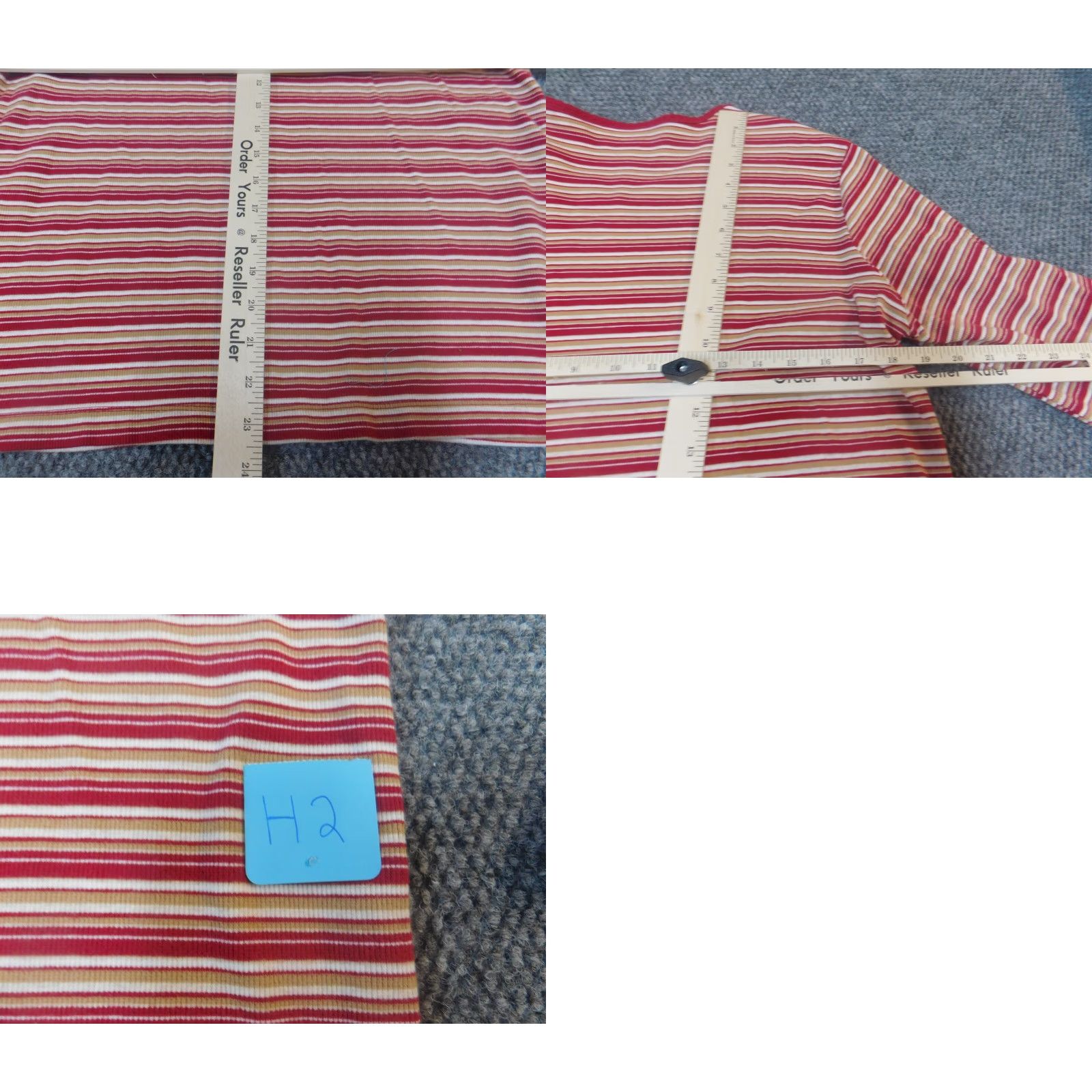 Vintage Bobbie Brooks Womens Sweater L Pullover V-Neck Red Striped Knit Acrylic Regular All Seasons Size L / US 10 / IT 46 - 8 Thumbnail