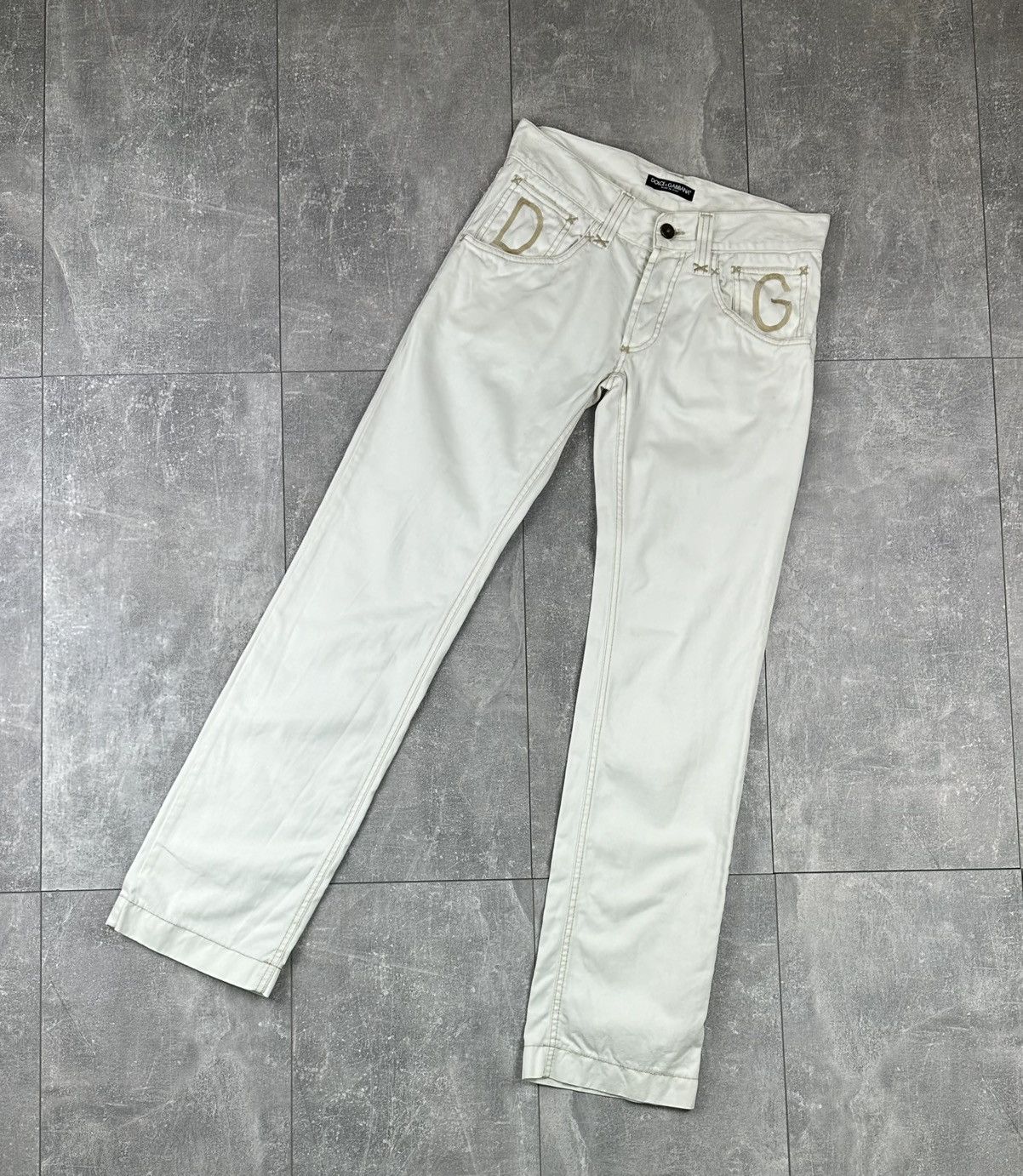 Dolce & Gabbana Dolce & Gabbana Logo Women’s Luxury White Jeans Size 28" / US 6 / IT 42 - 2 Thumbnail