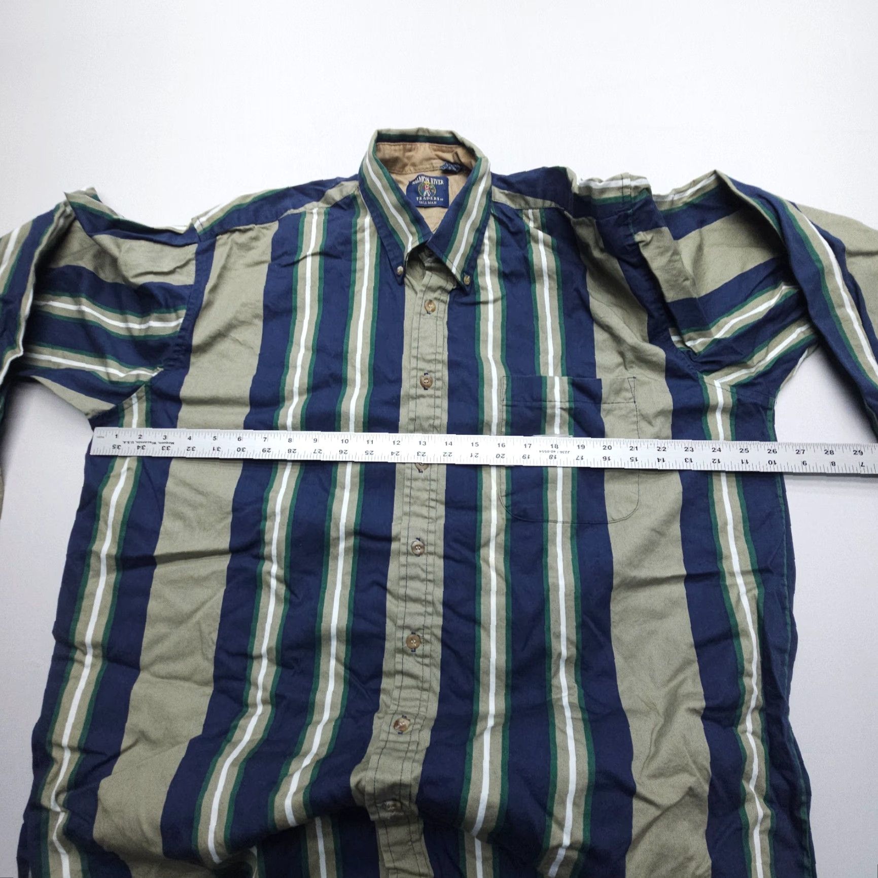 Vintage VINTAGE Salmon River Traders Shirt Mens 2XLT Striped Twill Work Western Size US XXL / EU 58 / 5 - 7 Thumbnail