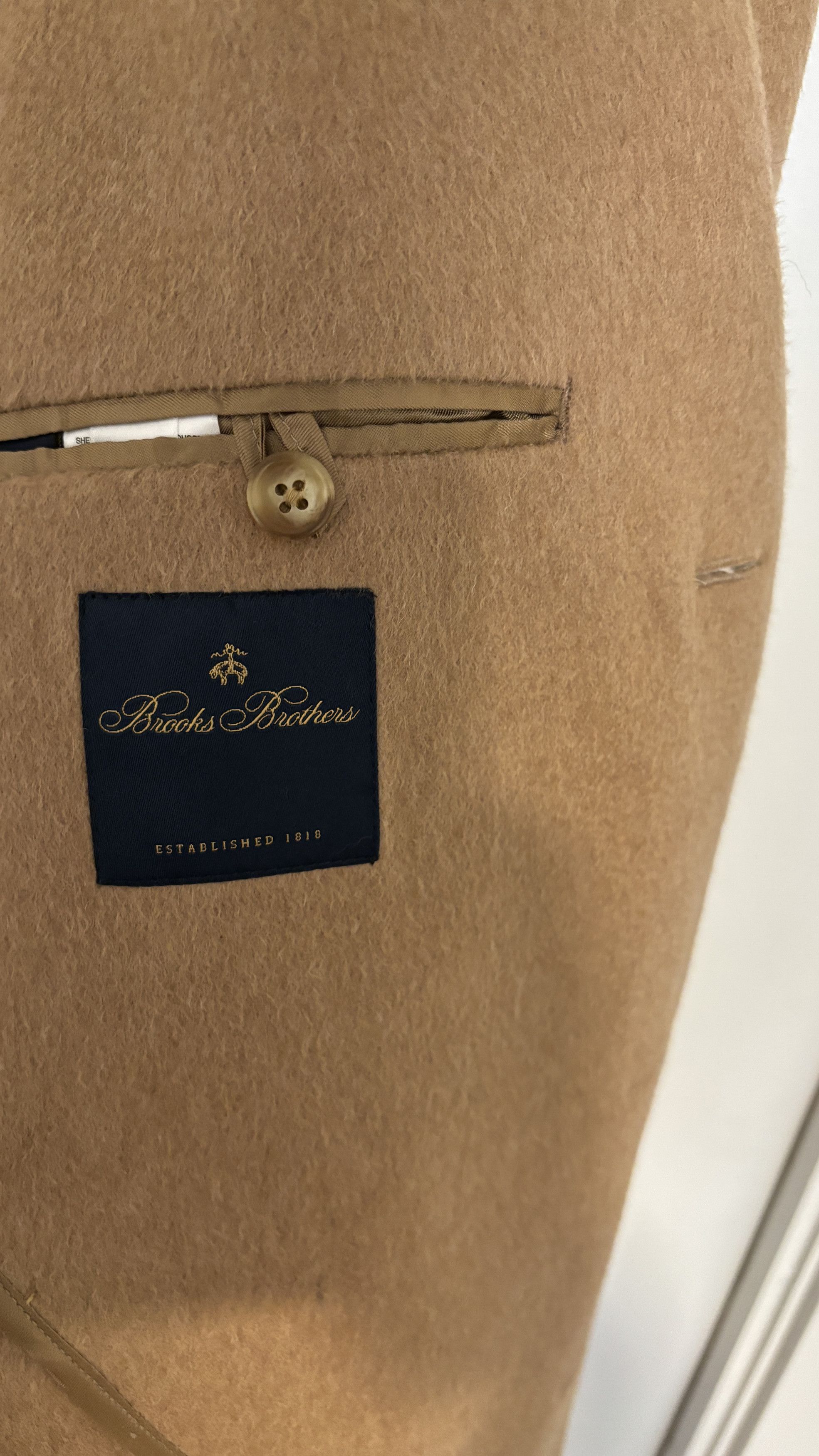 Brooks Brothers $1698 Made in Italy Camelhair Polo Coat/ Overcoat 44 - L/XL Size US L / EU 52-54 / 3 - 9 Thumbnail