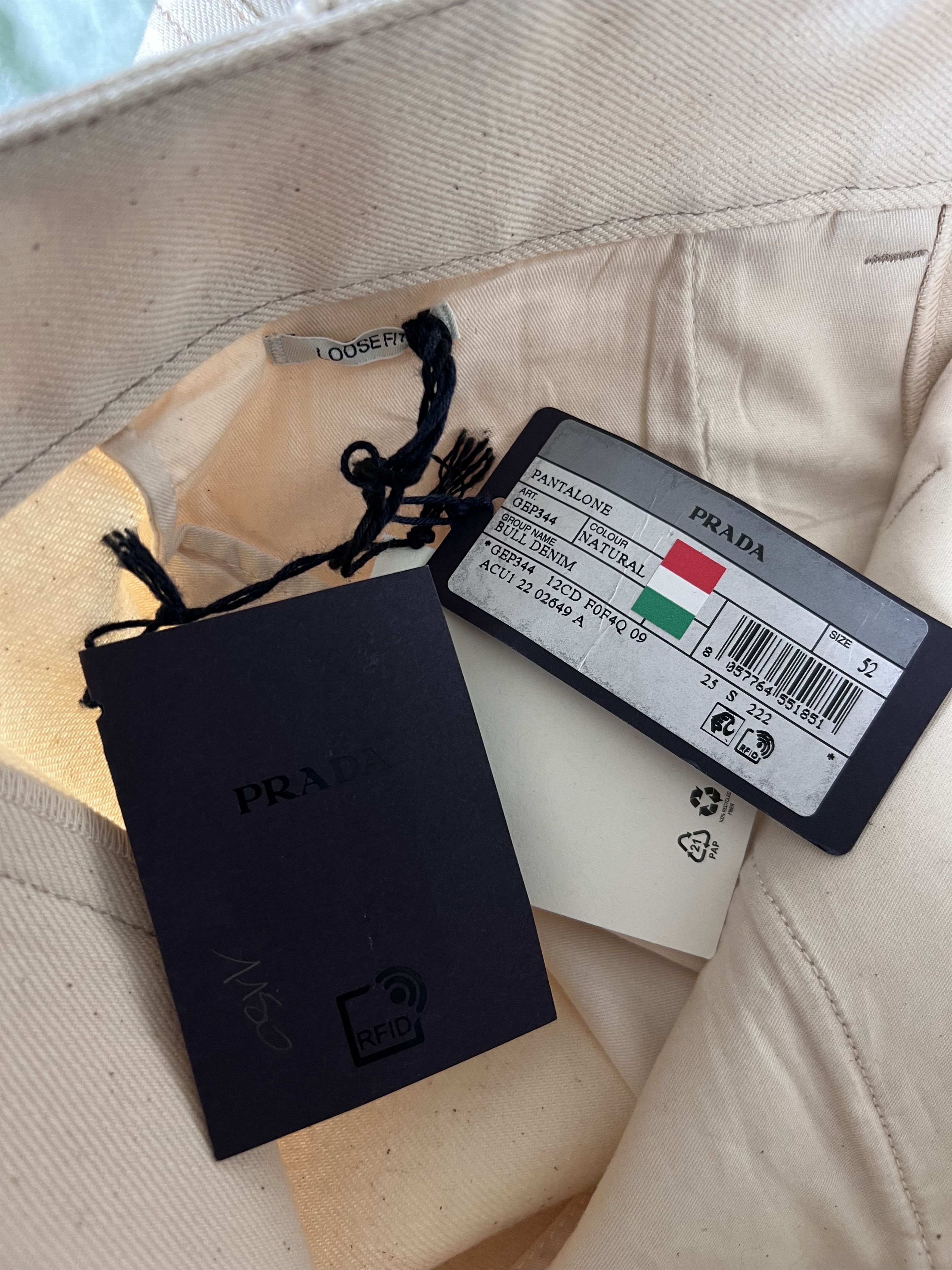 Prada Prada Loose Fit Bull Denim Pants in Natural Size US 36 / EU 52 - 9 Thumbnail