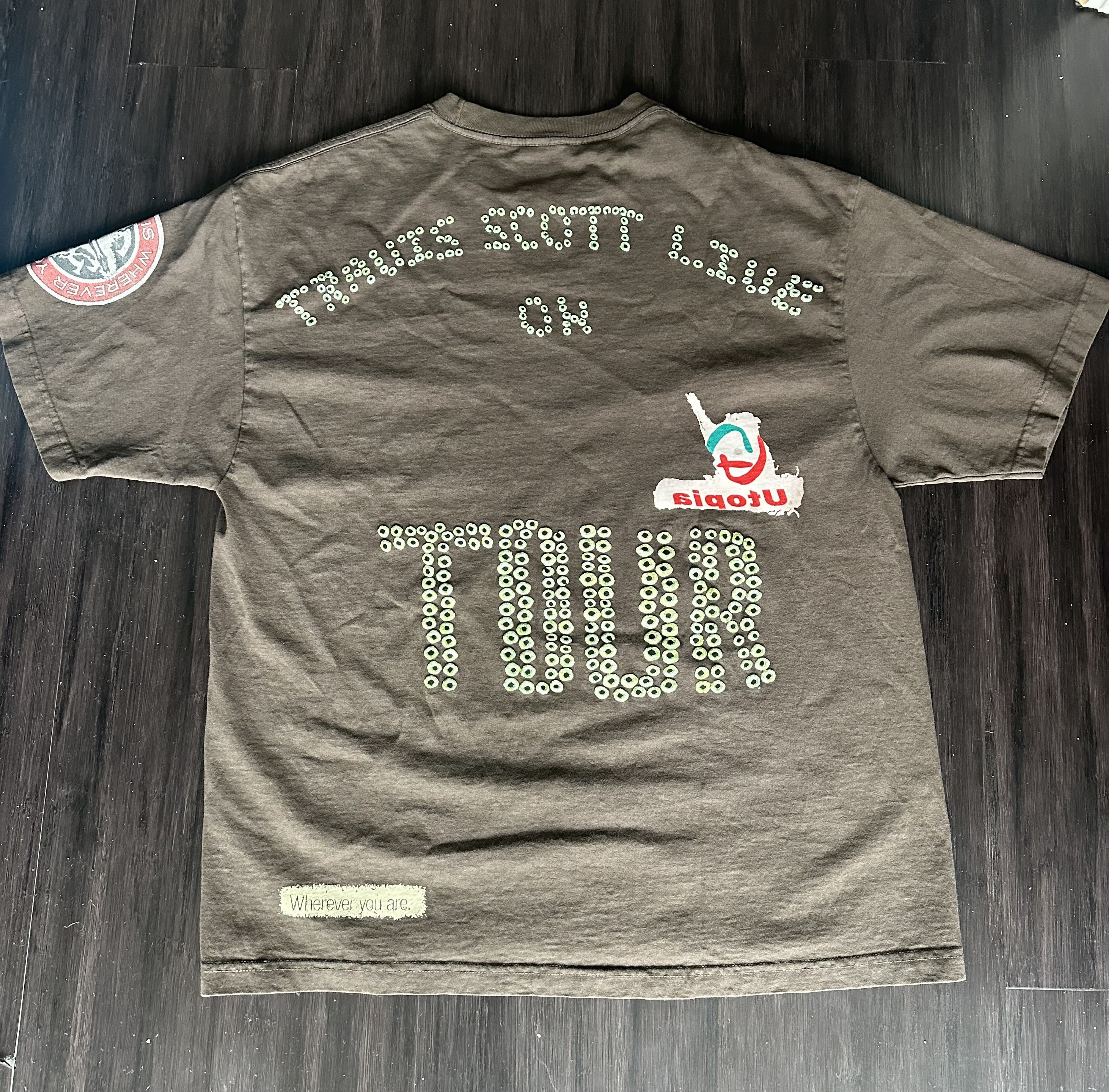 image of Travis Scott Utopia Tour Vip Tshirt in Brown, Men's (Size XL)