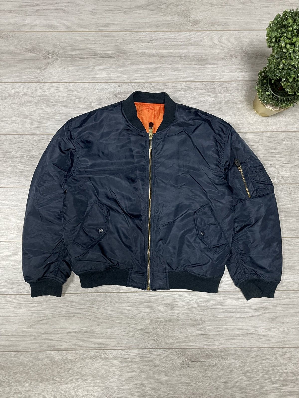 Vintage MA-1 fostex Bomber Flying man vintage zip nylon jacket Size US XL / EU 56 / 4 - 1 Thumbnail