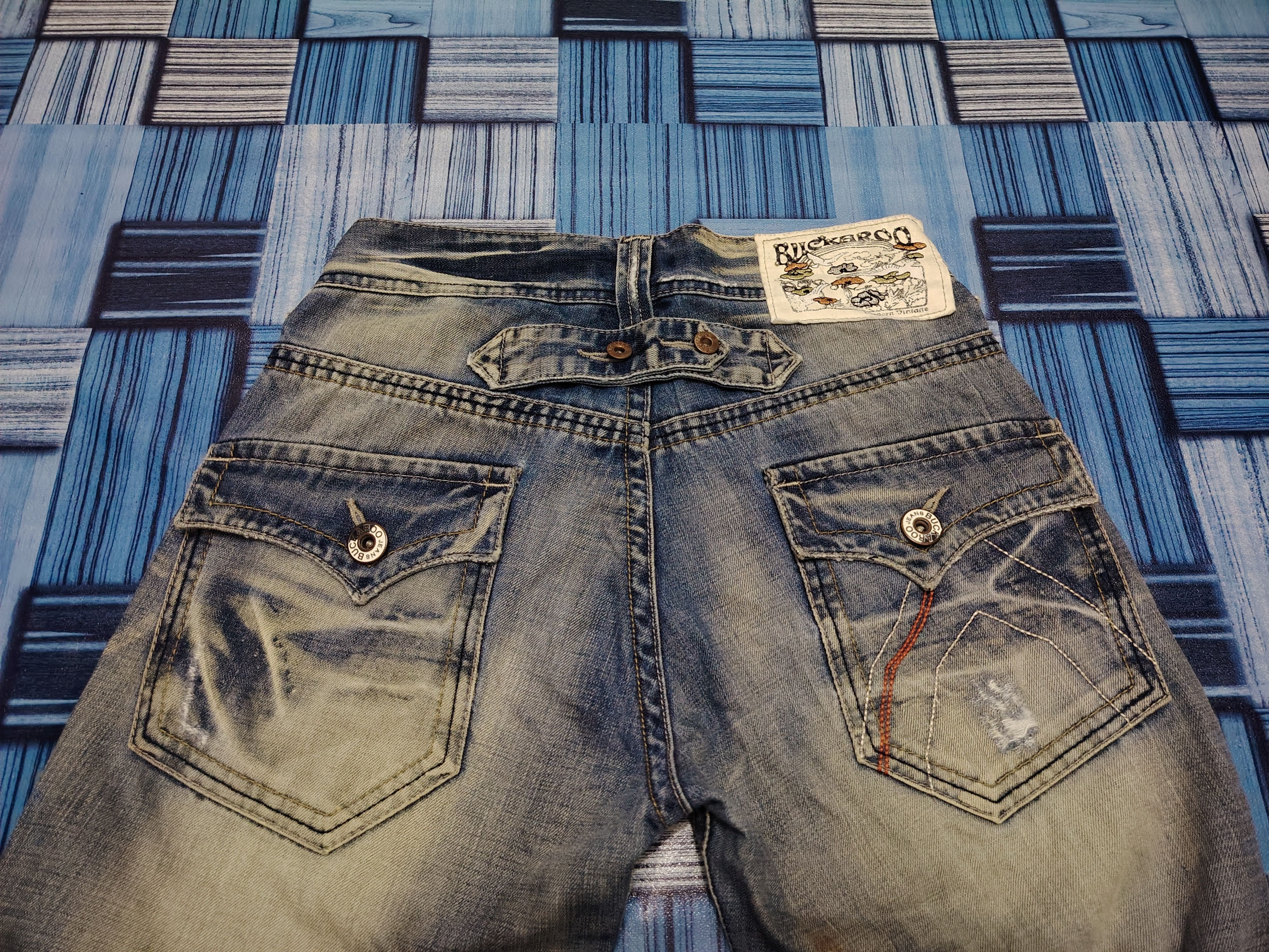 Hysteric Glamour 💥Thrashed💥 90s Buckaroo Flared Jeans Distressed Bootcut Size US 28 / EU 44 - 19 Thumbnail