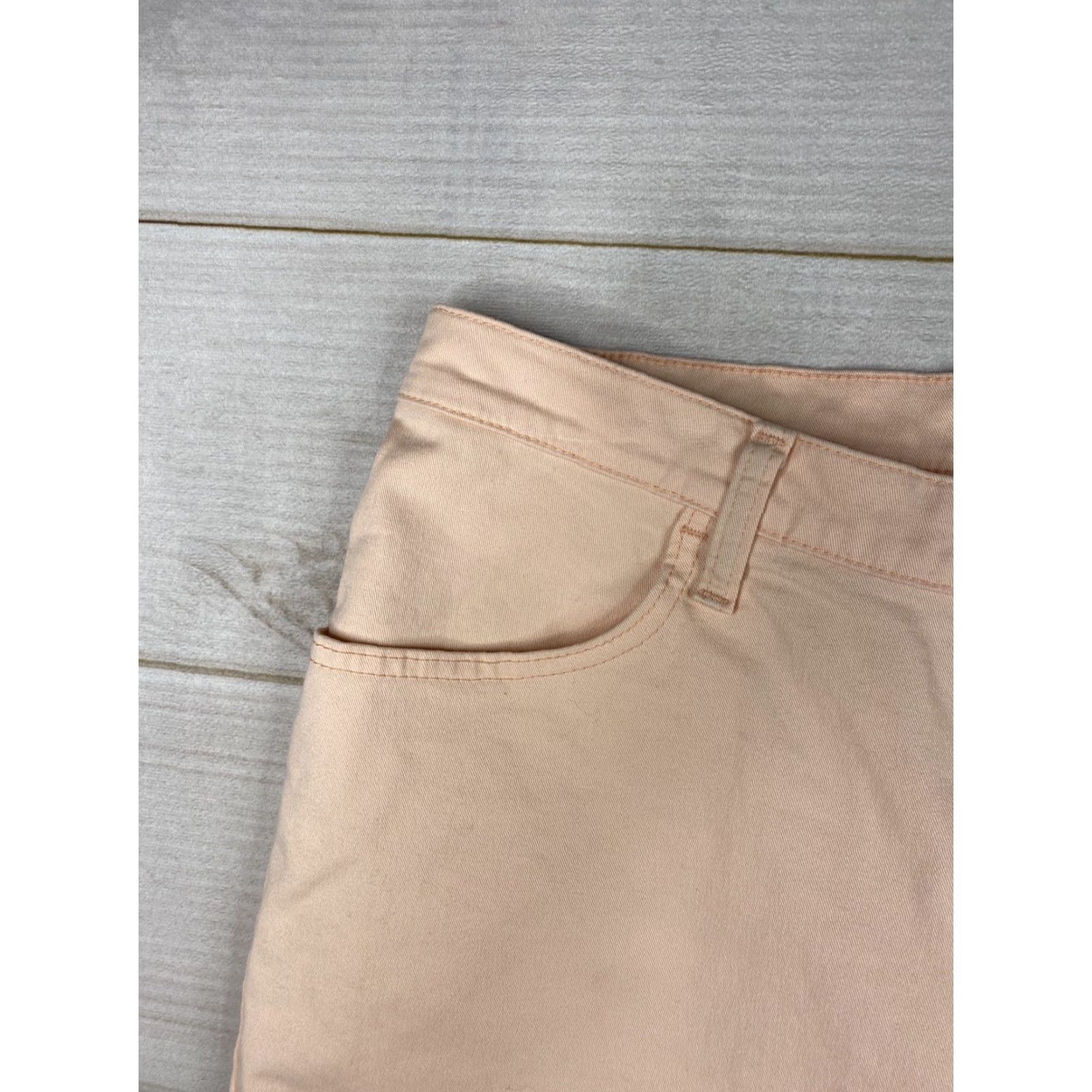 Vintage Riders by Lee Jeans Womens Sz 14 Peach Embroidered Straight Leg Stretch Denim Shirt? Size 36" / US 14 / IT 50 - 3 Thumbnail