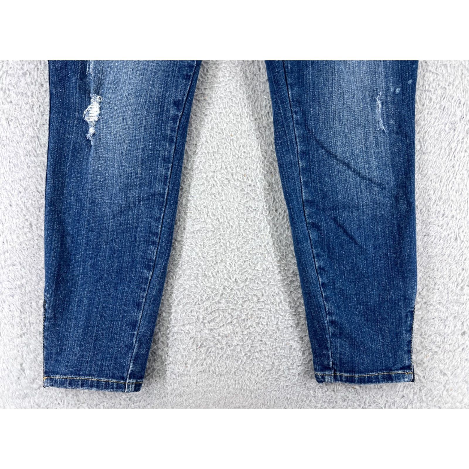 Vintage Seven7 Jeans Women 6 Blue Denim Skinny Distressed Ankle Zip - Regular Rise Cotton Blend 5-Pocket Denim Jeans Women XS-XL? Size 28" / US 6 / IT 42 - 5 Thumbnail