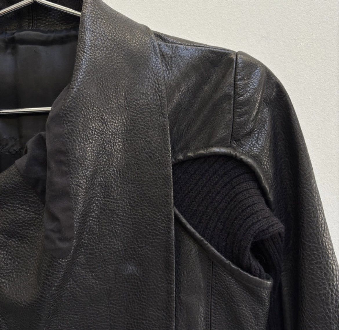 Rick Owens Rick Owens FW10 Rick Owens ‘GLEAM’ Long Leather Wool Jacket Size M / US 6-8 / IT 42-44 - 6 Thumbnail