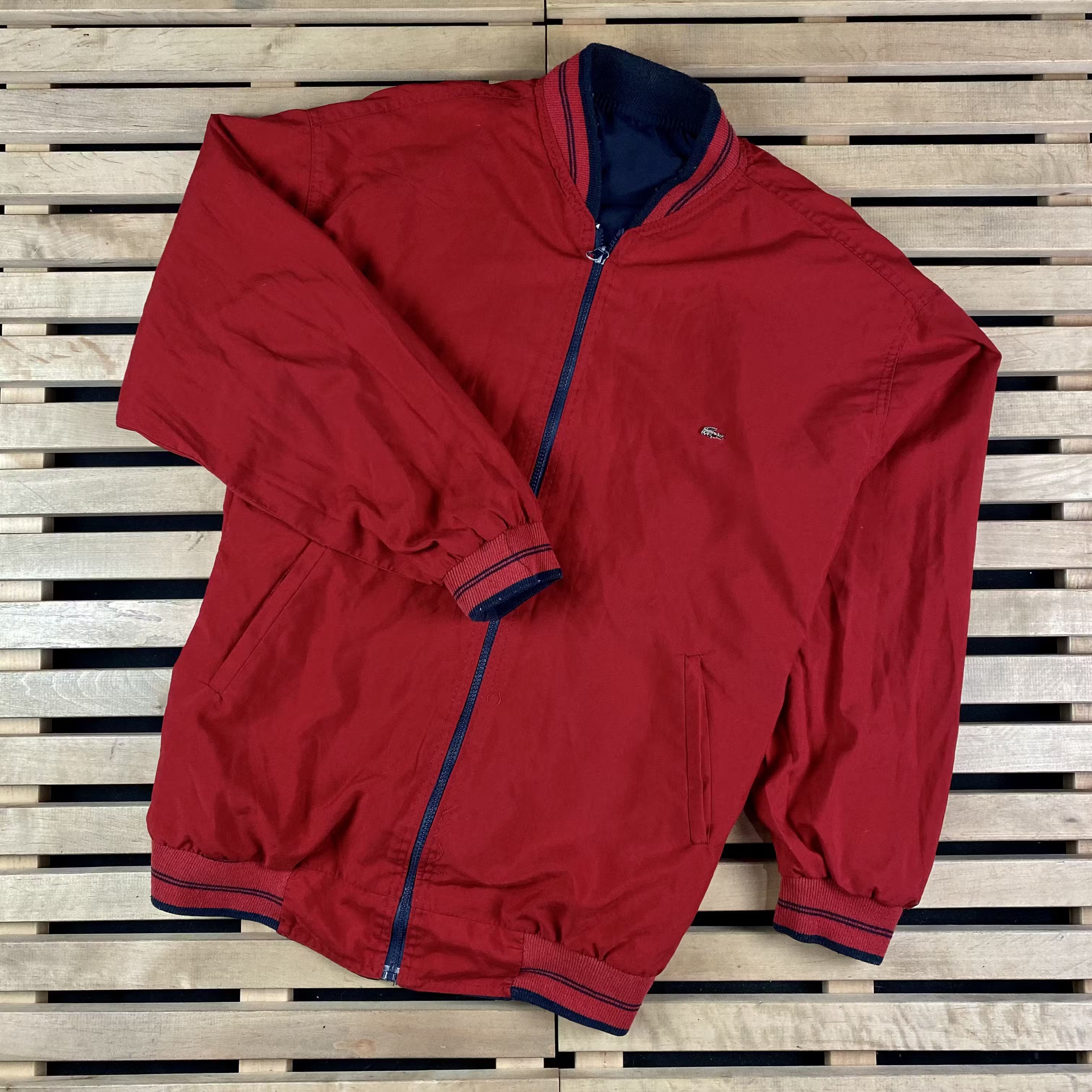 Lacoste × Vintage Mens Vintage Reversible Bomber Jacket Lacoste Size XXL 2XL Size US XXL / EU 58 / 5 - 1 Thumbnail