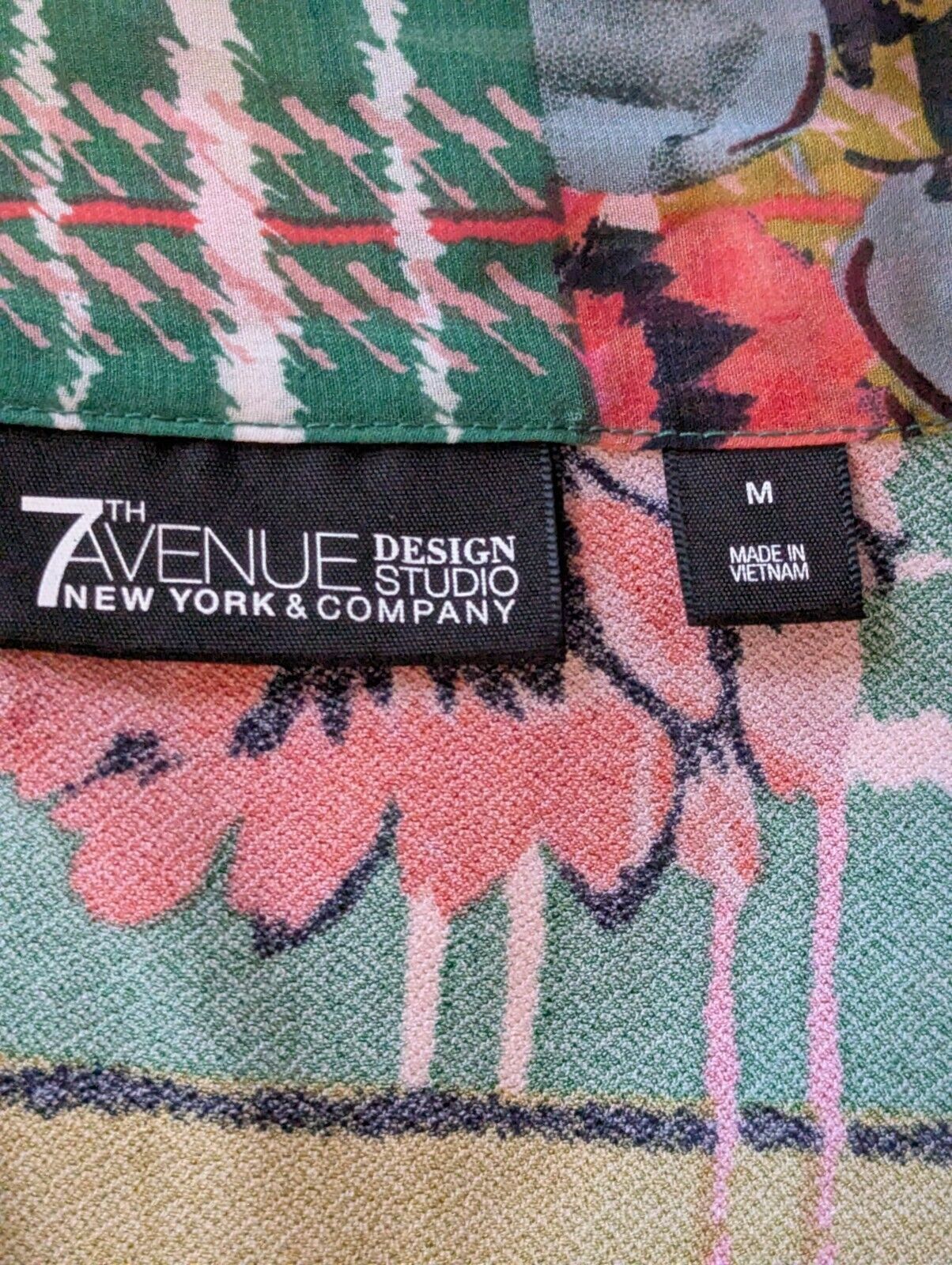 Other 7th Ave Design Studio NY & Co Green Floral Blouse Medium Size M / US 6-8 / IT 42-44 - 5 Thumbnail