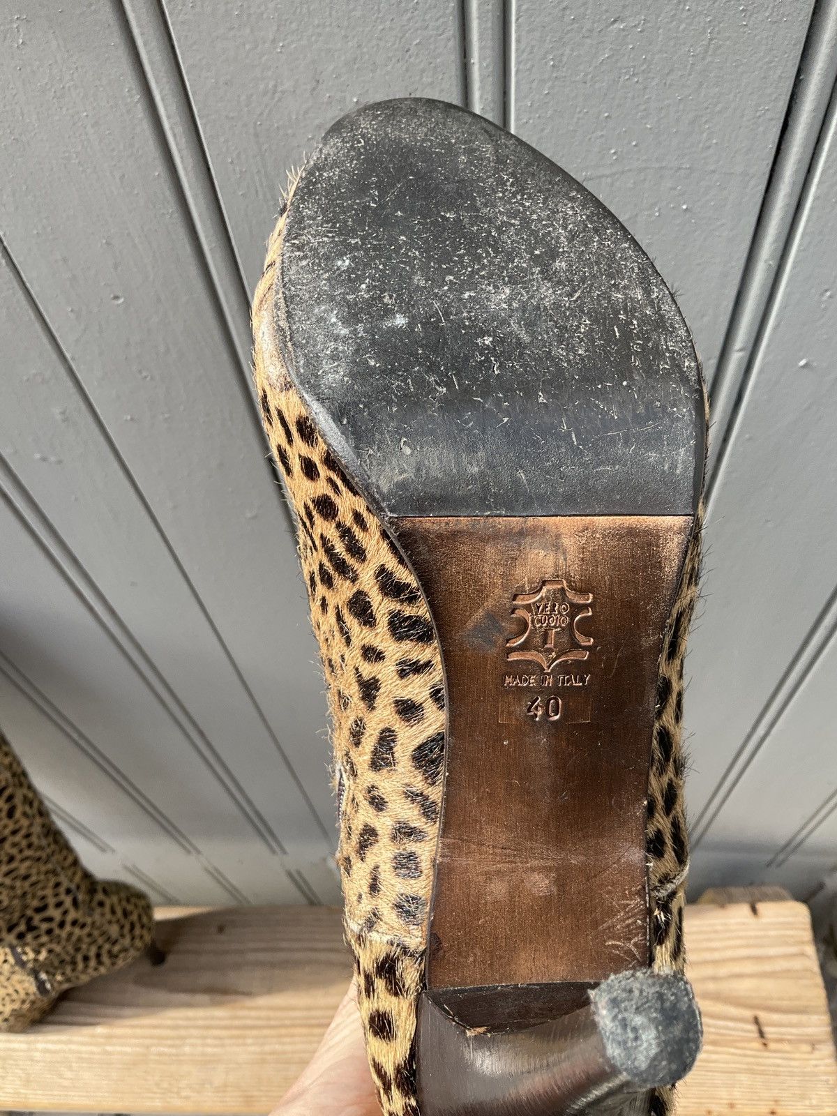 Vintage Sexy leopard boots stiletto heel Size US 10 / IT 40 - 8 Thumbnail