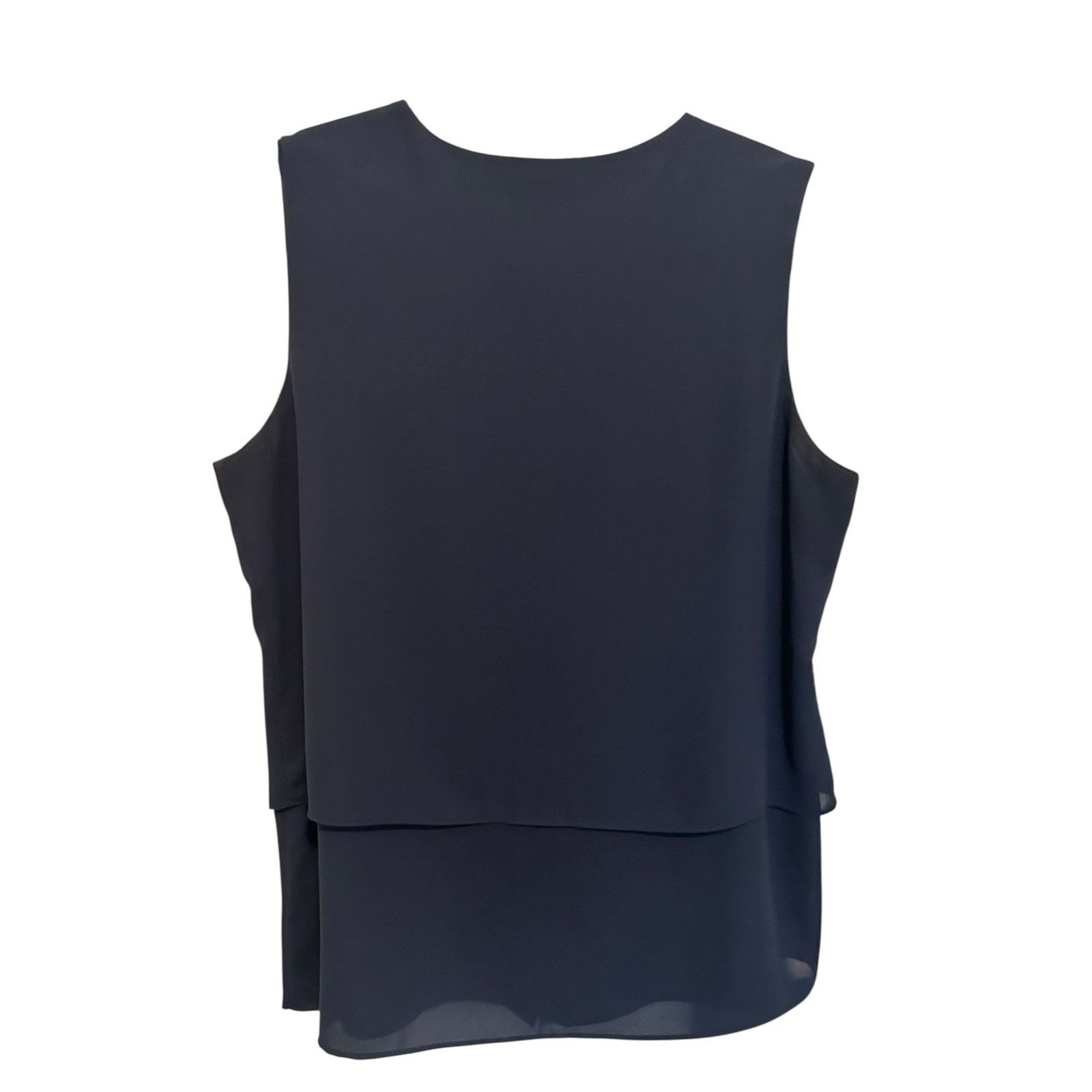 Other The Limited Navy Blue Button Sleeveless Layered Crew Blouse Size M / US 6-8 / IT 42-44 - 5 Thumbnail