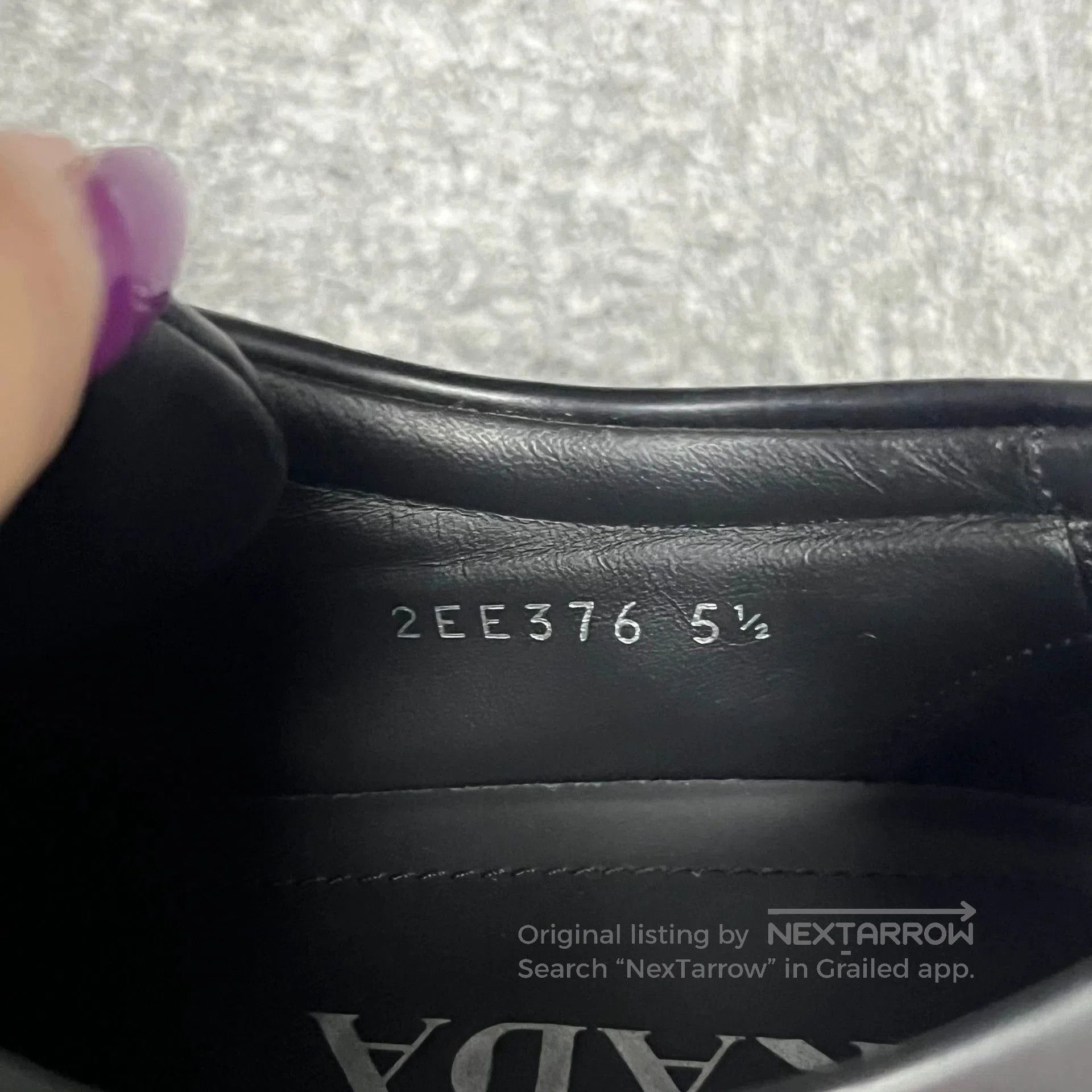 Prada prada black leather low-top fashion sneakers. Size US 5.5 / EU 38 - 5 Thumbnail