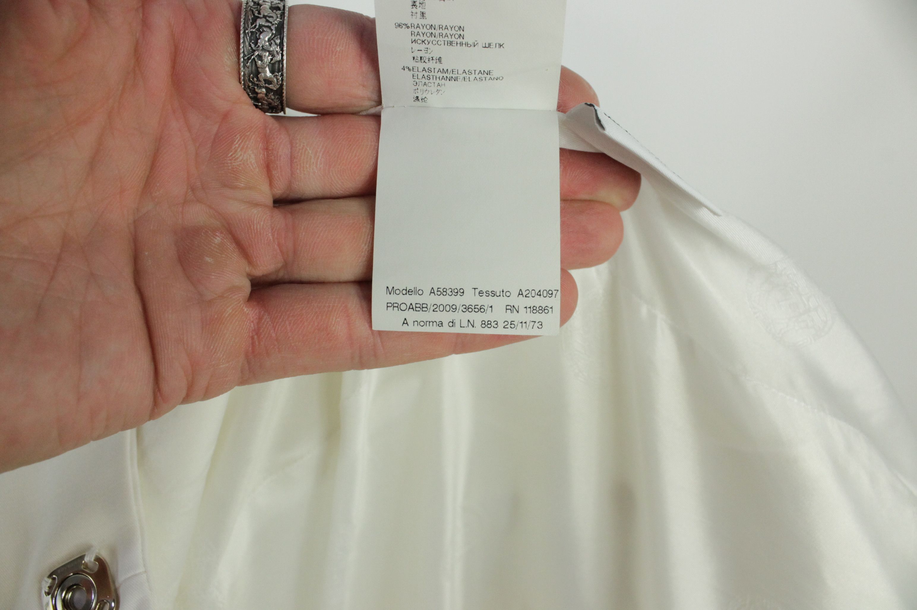 Versace Gianni Versace White Stretch Cotton Tailored Pants Suit Wmns Size XS / US 0-2 / IT 36-38 - 12 Thumbnail