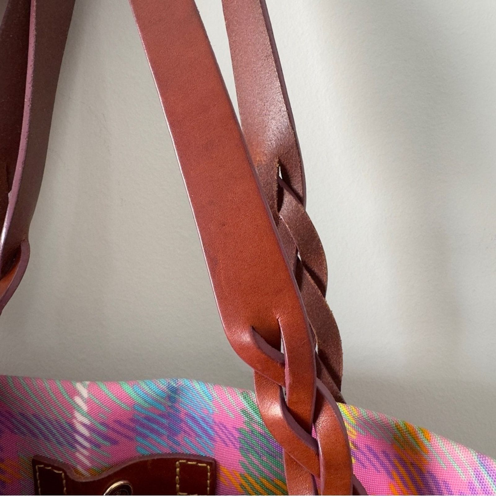 Dooney & Bourke Dooney & Bourke plaid shopper tote colorful braided leather Size ONE SIZE - 10 Thumbnail