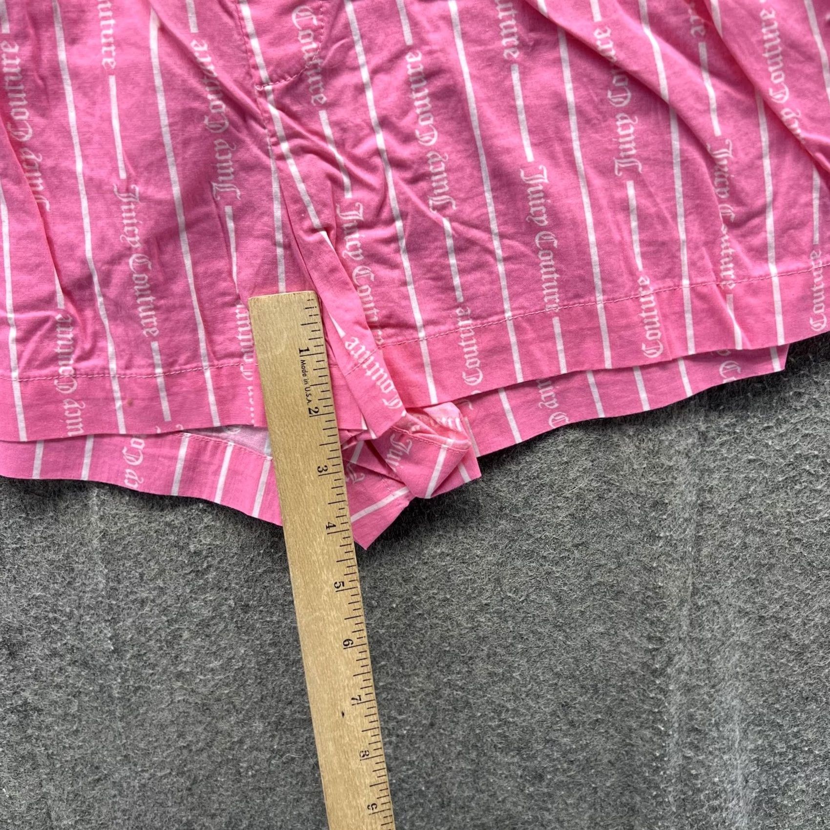 Juicy Couture Juicy Couture Sleep Shorts Womens Medium Pink Striped Logo Print Lounge Size 32" / US 10 / IT 46 - 5 Thumbnail