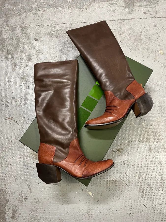 Marithe + Francois Girbaud Marithé + François Girbaud Indiana Leather Brown Boots Size US 8 / IT 38 - 1 Thumbnail