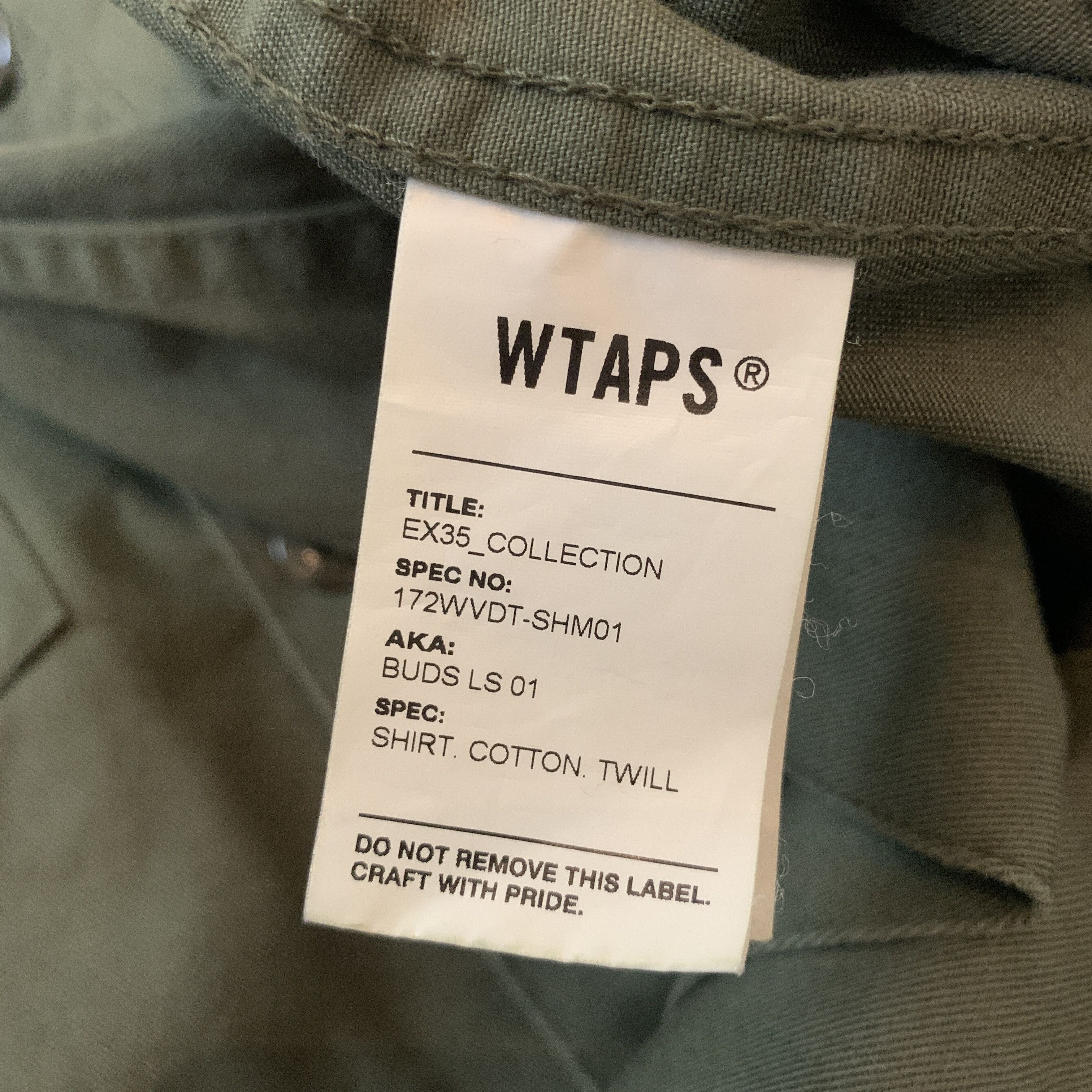 Wtaps Wtaps buds ls 01 shirt cotton twill 2017 Size US L / EU 52-54 / 3 - 6 Thumbnail
