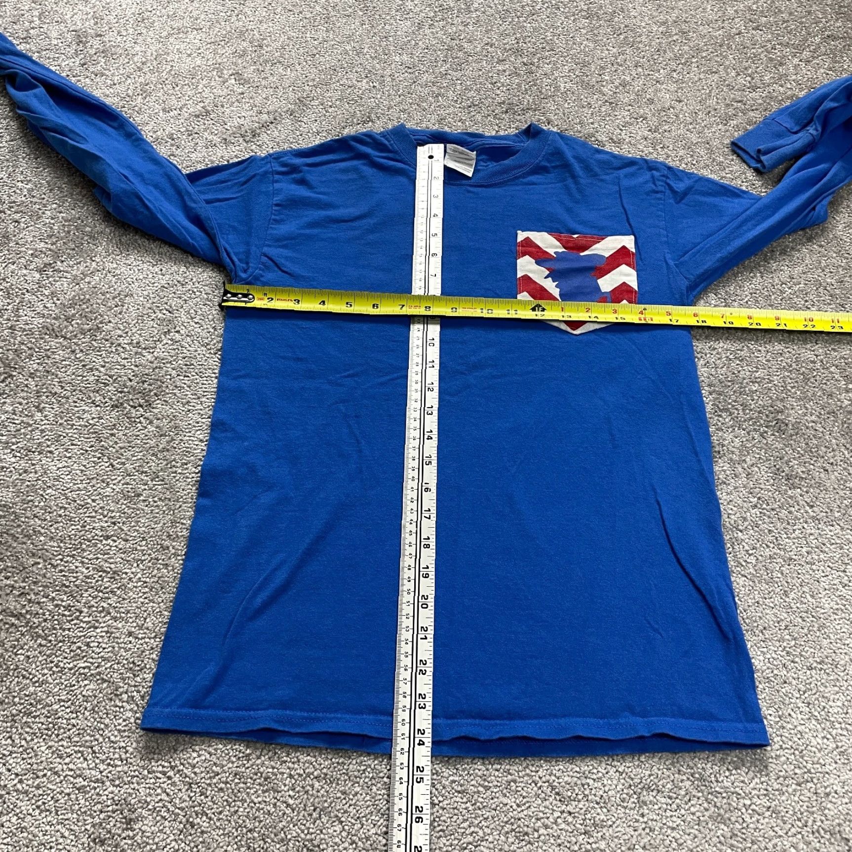 Gildan GILDAN Women's Long Sleeve Pocket Tee Shirt Small Blue Crew Neck Casual Size S / US 4 / IT 40 - 7 Thumbnail
