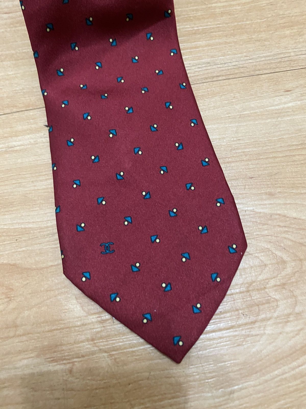 Chanel Vintage chanel tie mushroom printed nice pattern Size ONE SIZE - 2 Thumbnail
