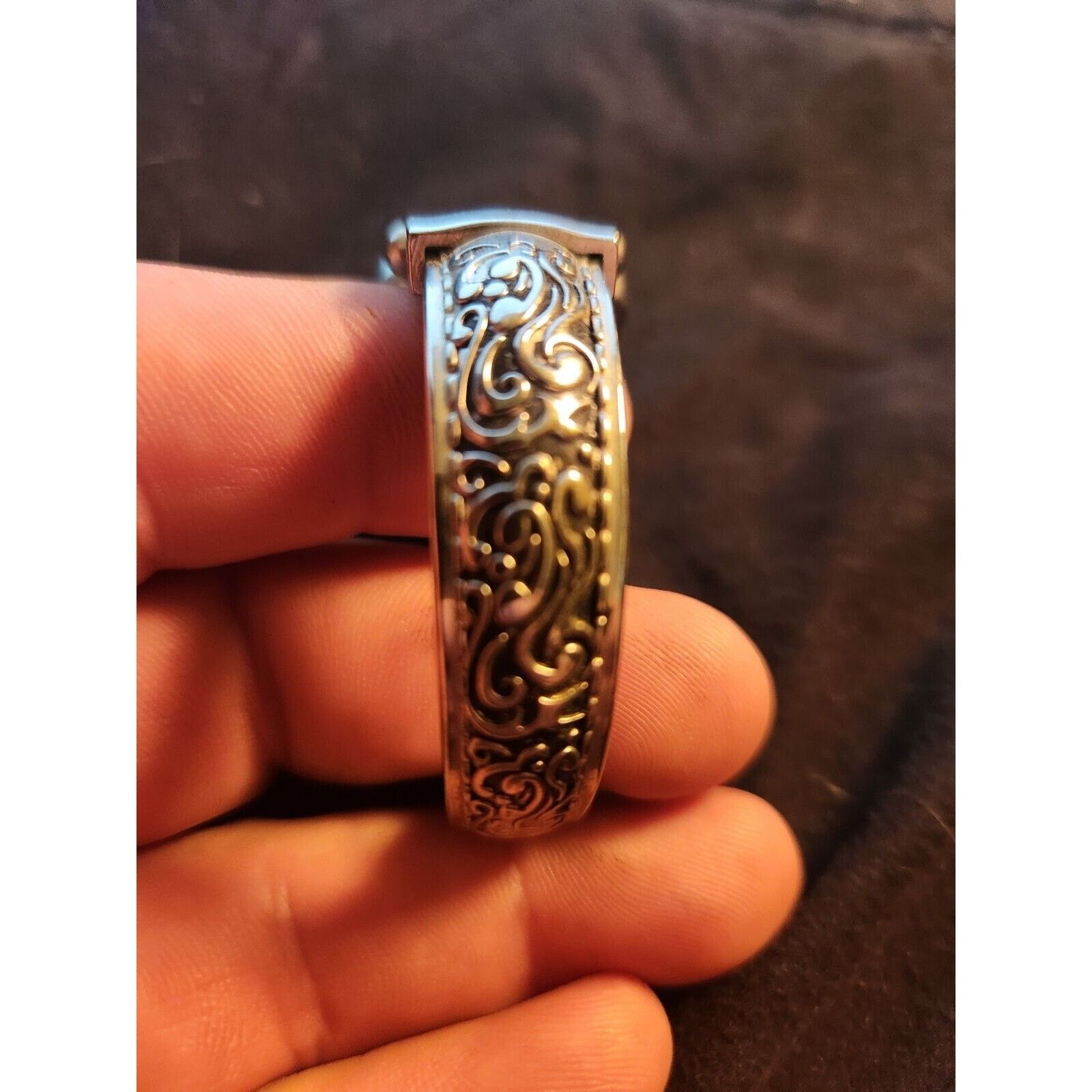 Lafayette 148 Lafayette Japan silver Cuff Vtg Retro Stainless new battery Size ONE SIZE - 7 Thumbnail