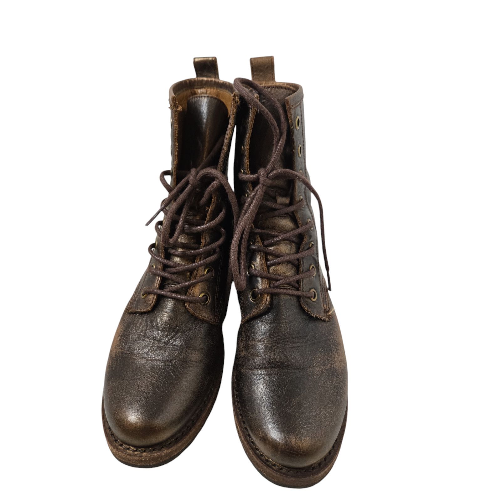 Frye Frye Veronica Combat Brown Leather Lace Up Boots Size 5.5 Size US 5.5 / IT 35.5 - 3 Thumbnail