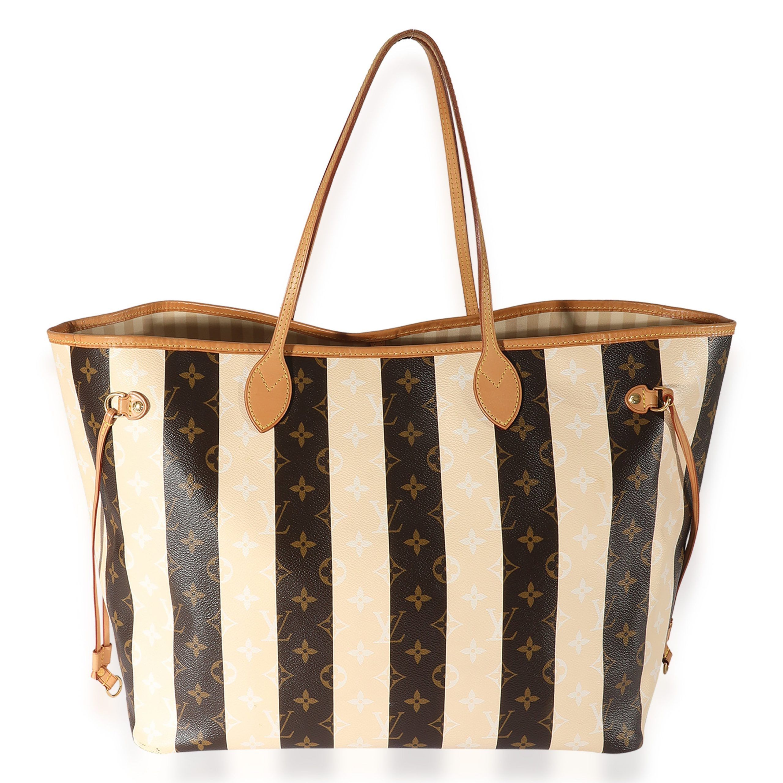 image of Louis Vuitton Monogram Canvas Rayures Neverfull Gm in Brown, Women's