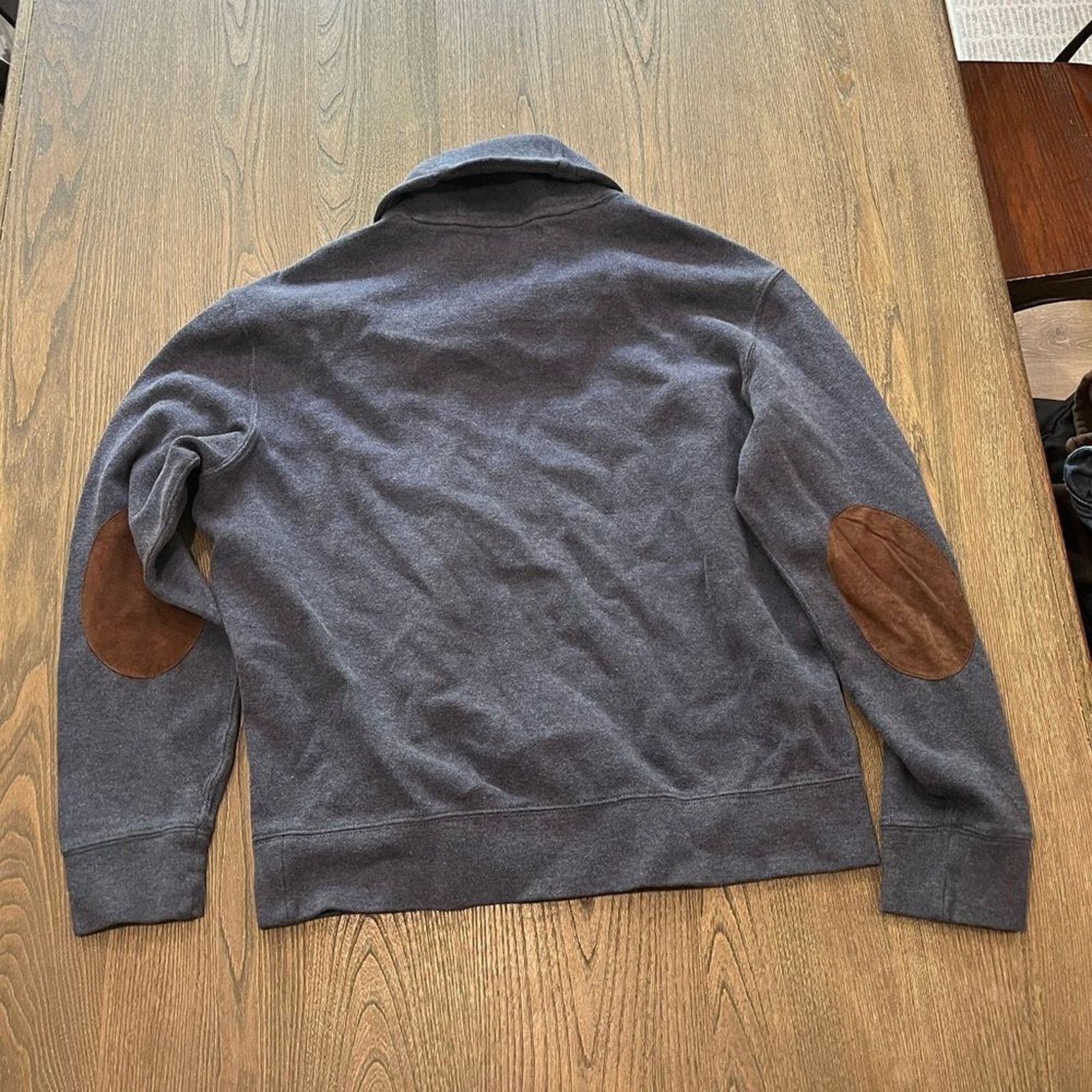 Polo Ralph Lauren Polo Ralph Lauren Dark Gray Shawl Neck Sweater Cotton Size L Size US L / EU 52-54 / 3 - 5 Thumbnail