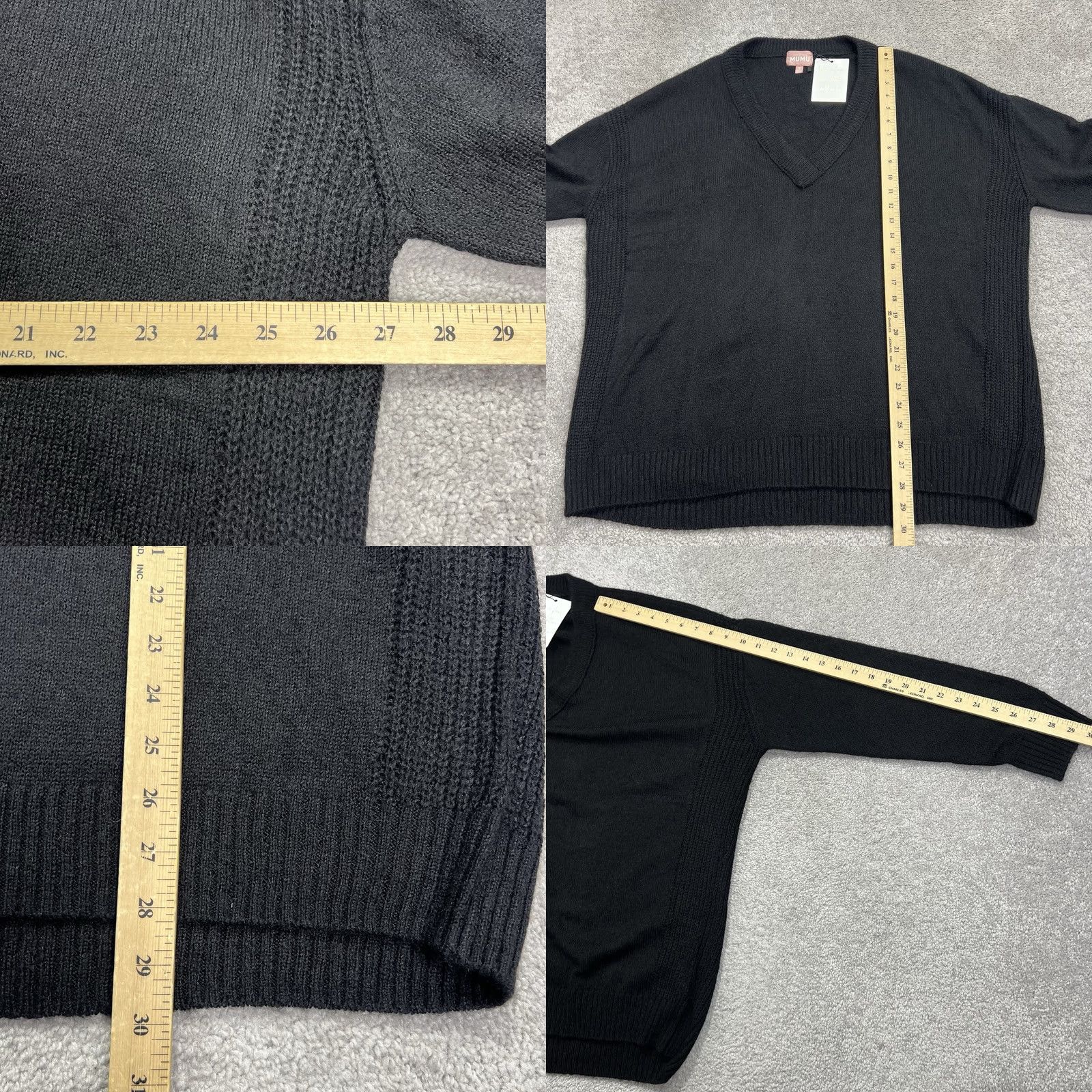 Show Me Your MuMu Show Me Your Mumu Sweater Women’s Small Black Ozzy Oversized V-Neck Pullover NWT Size S / US 4 / IT 40 - 8 Thumbnail