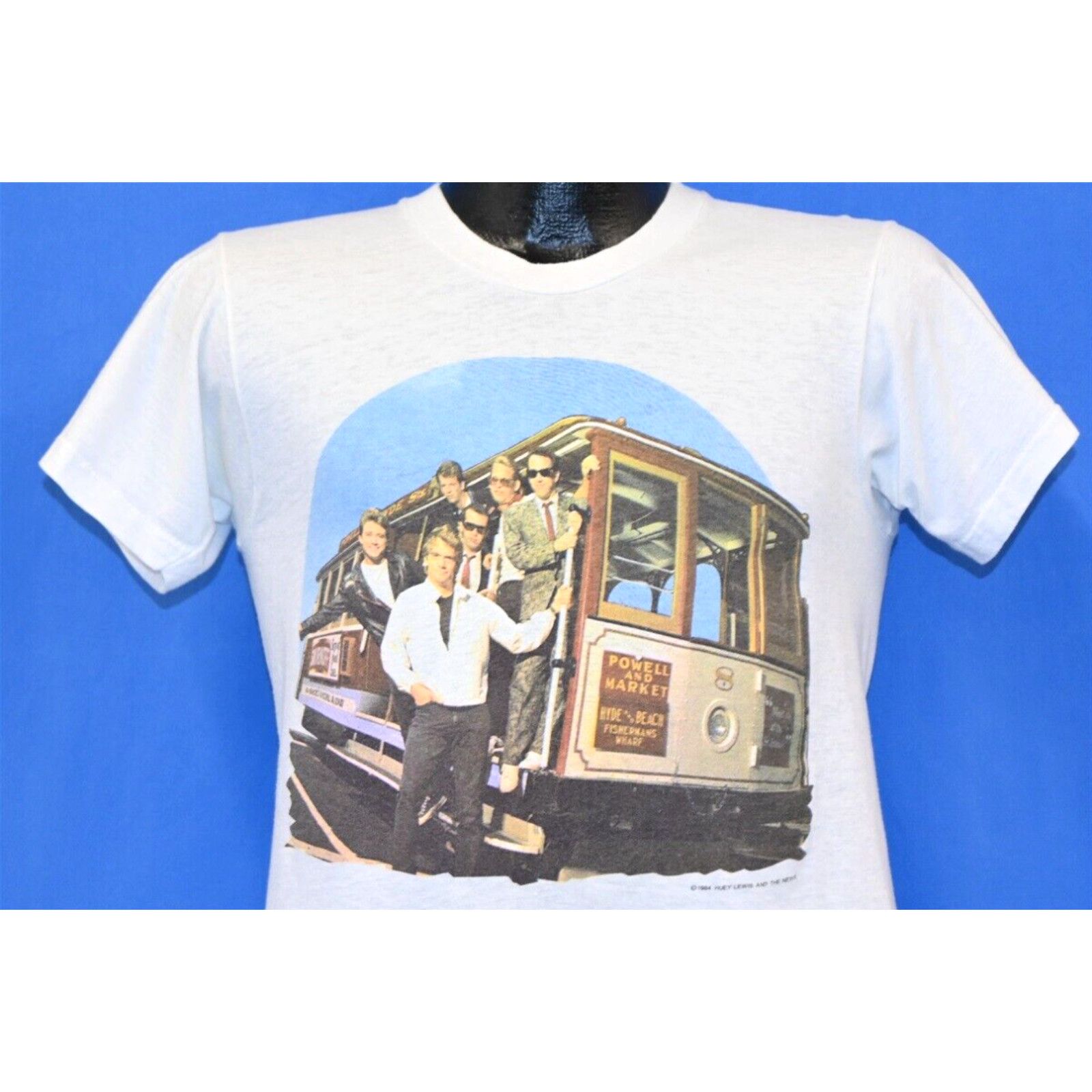 image of Screen Stars Vintage 80's Huey Lewis And The News San Francisco Cable Car 1984 T-Shirt Small S in W