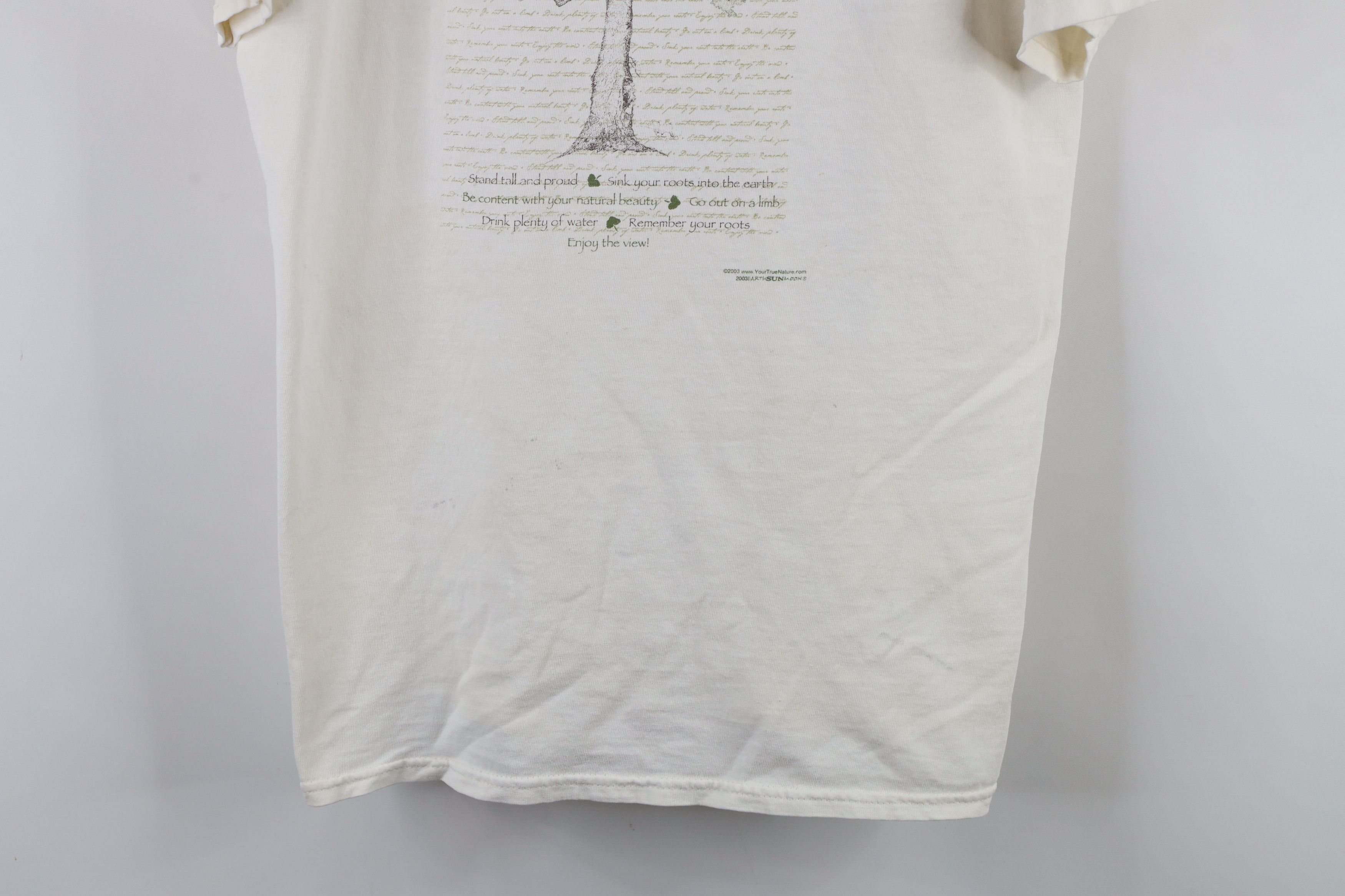 Vintage Vintage Y2K 2003 Streetwear From A Tree Nature T-Shirt Cream Size US L / EU 52-54 / 3 - 3 Thumbnail
